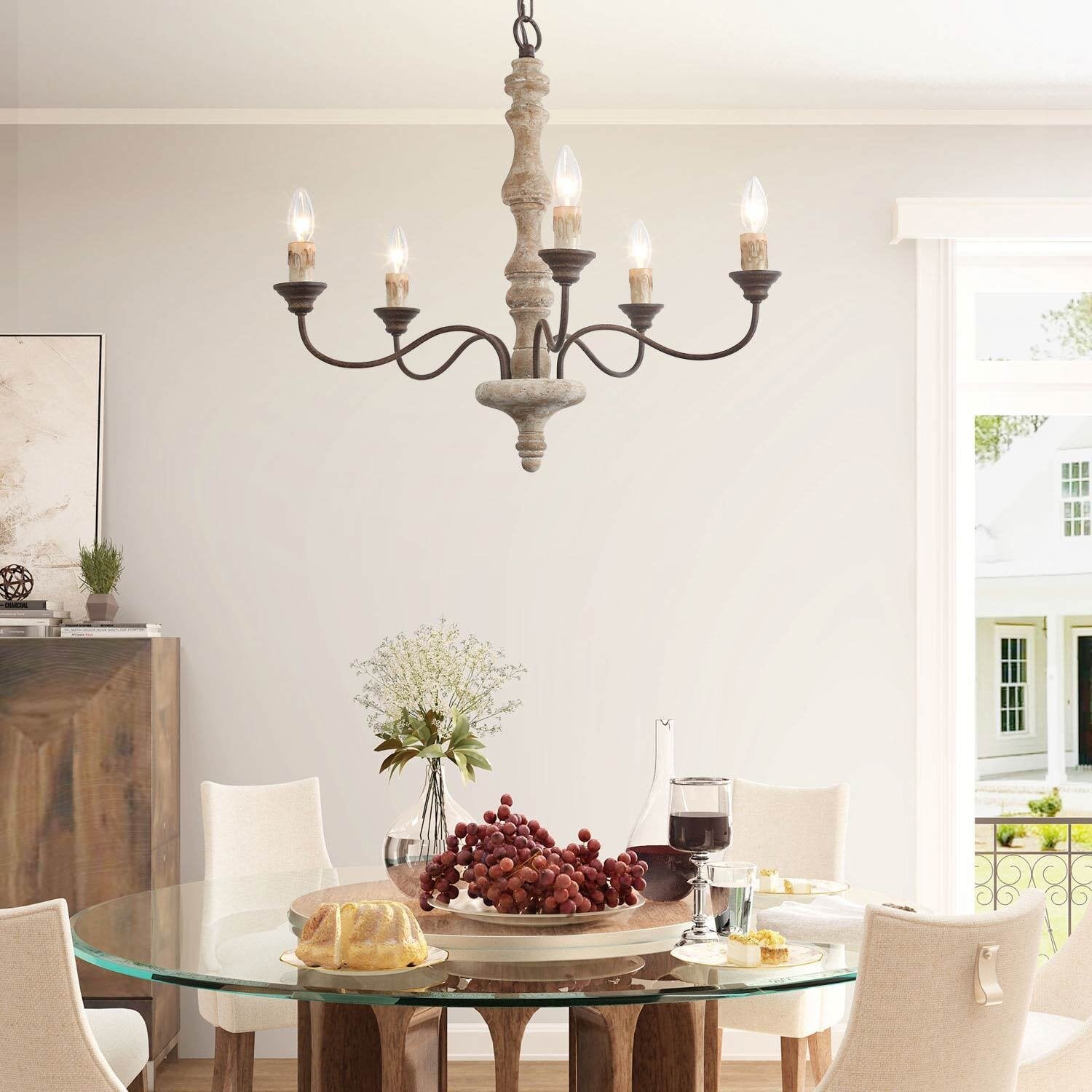 Fljotuvyi Individual Creativity Wood Metal Chandelier