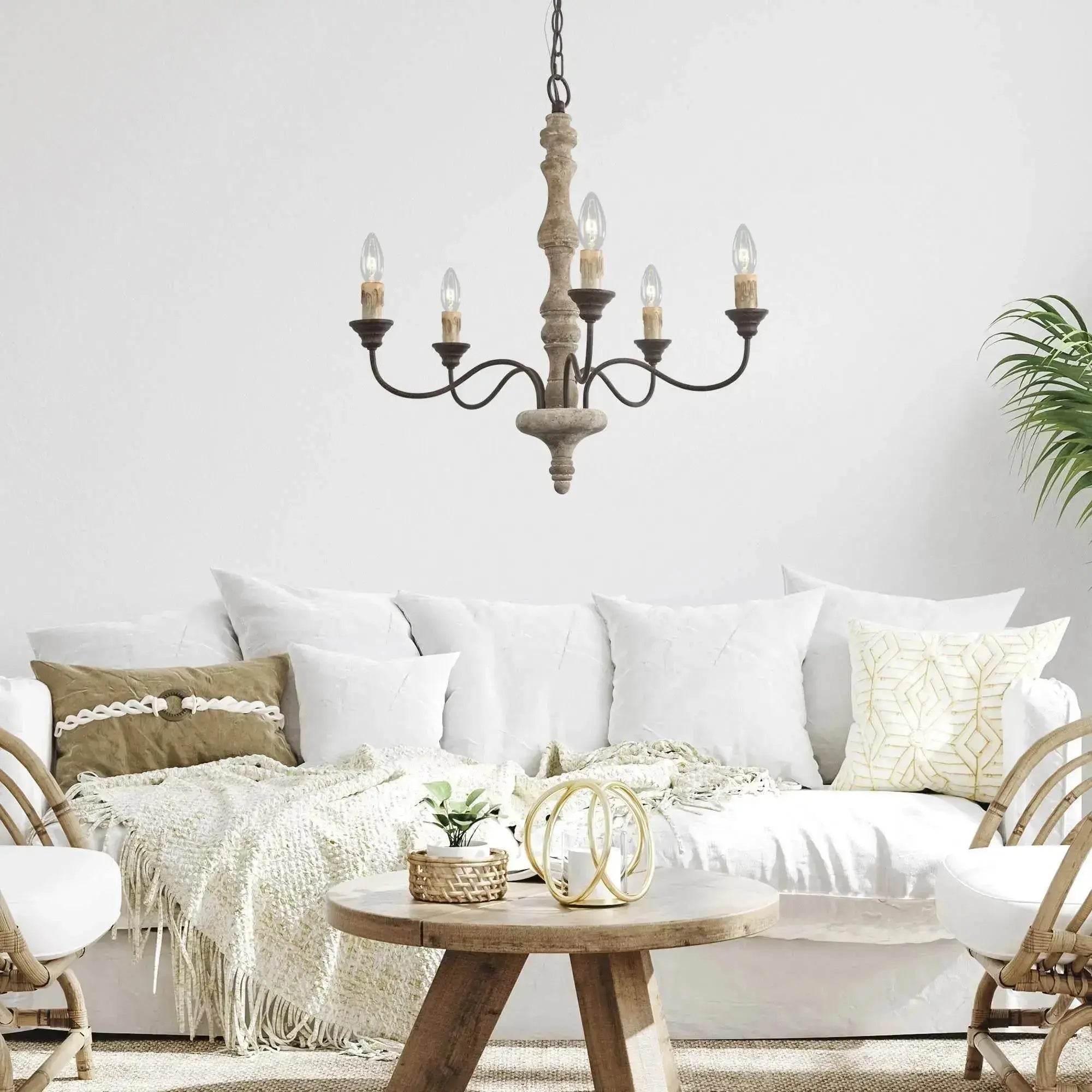 Fljotuvyi Individual Creativity Wood Metal Chandelier