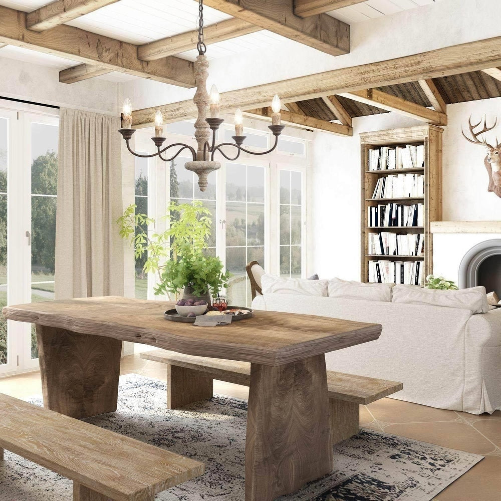 Fljotuvyi Individual Creativity Wood Metal Chandelier