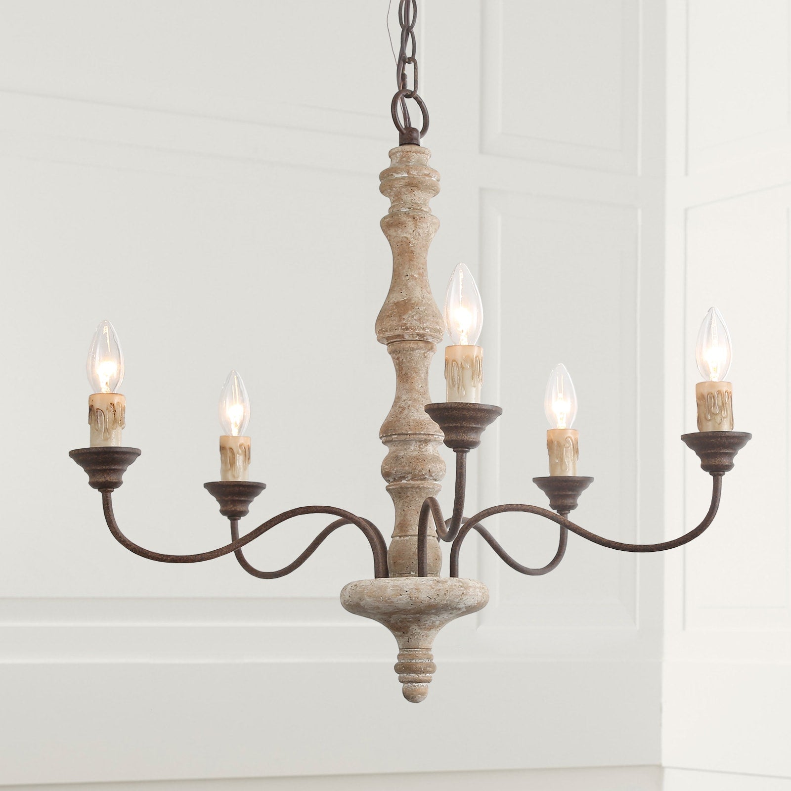 Fljotuvyi Individual Creativity Wood Metal Chandelier