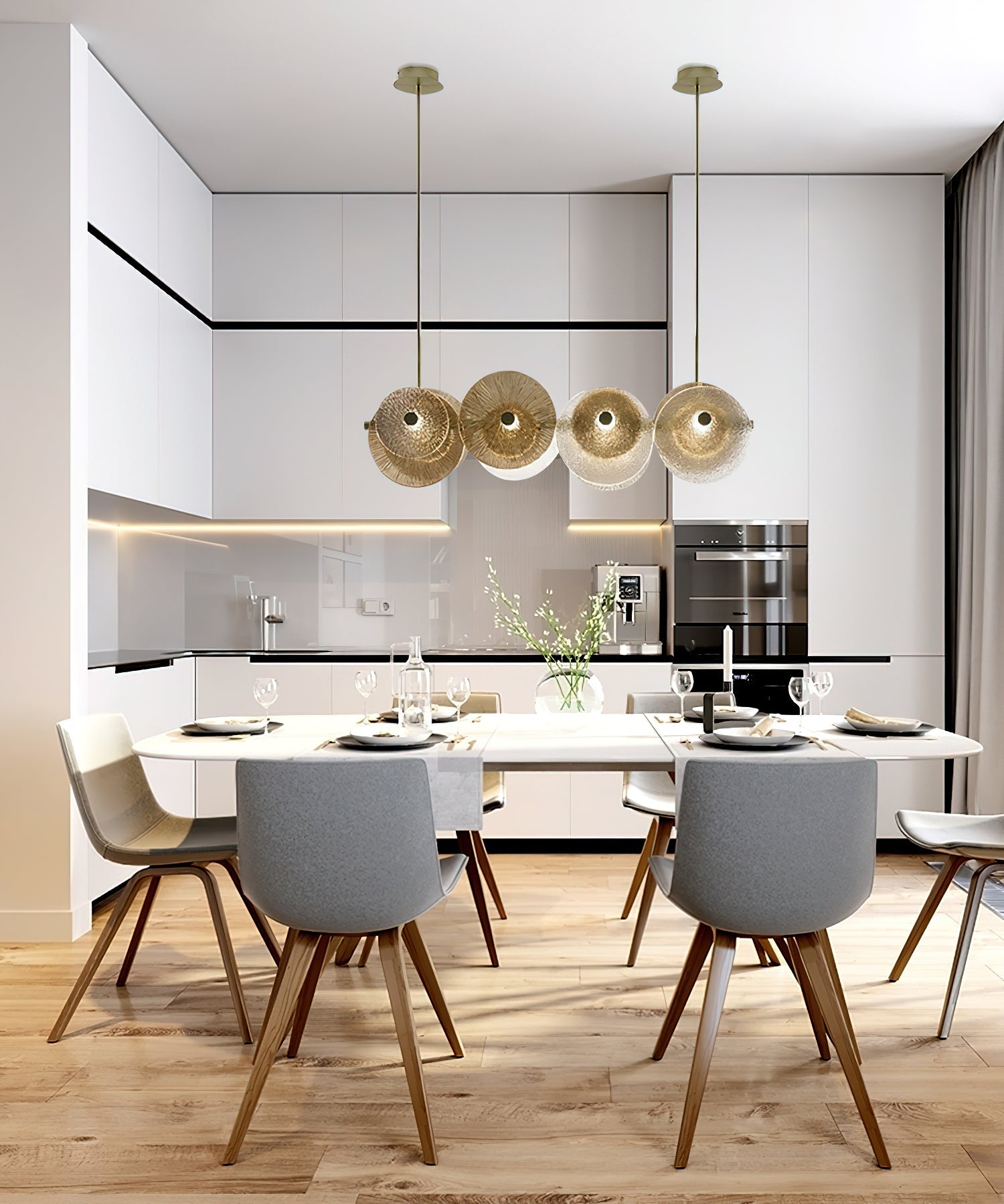 Himinuvyn Nordic Modern Metal Crystal Chandelier