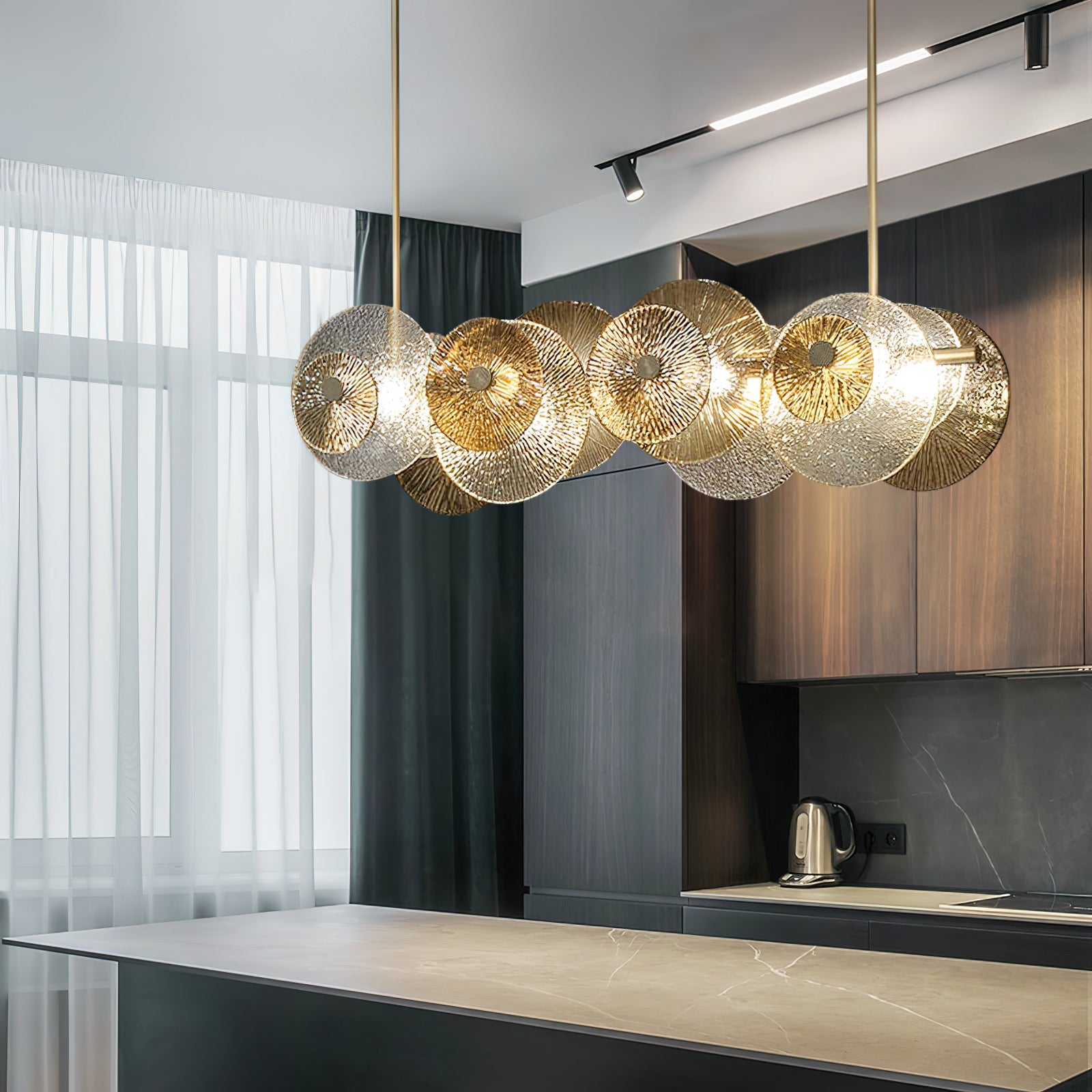 Himinuvyn Nordic Modern Metal Crystal Chandelier