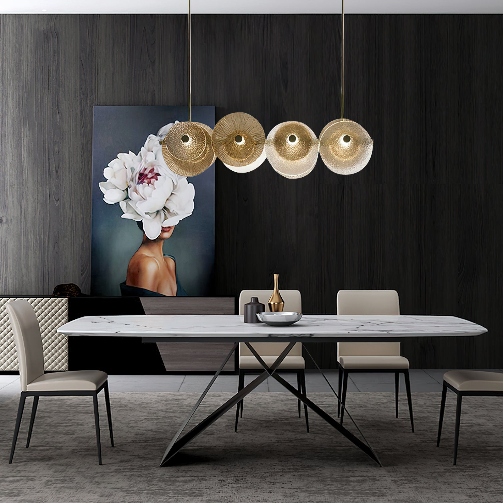 Himinuvyn Nordic Modern Metal Crystal Chandelier