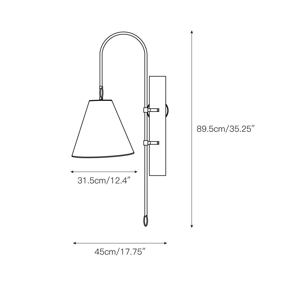 Ildvuvyi Modern Premium Brass Fabric Metal Wall Lamp