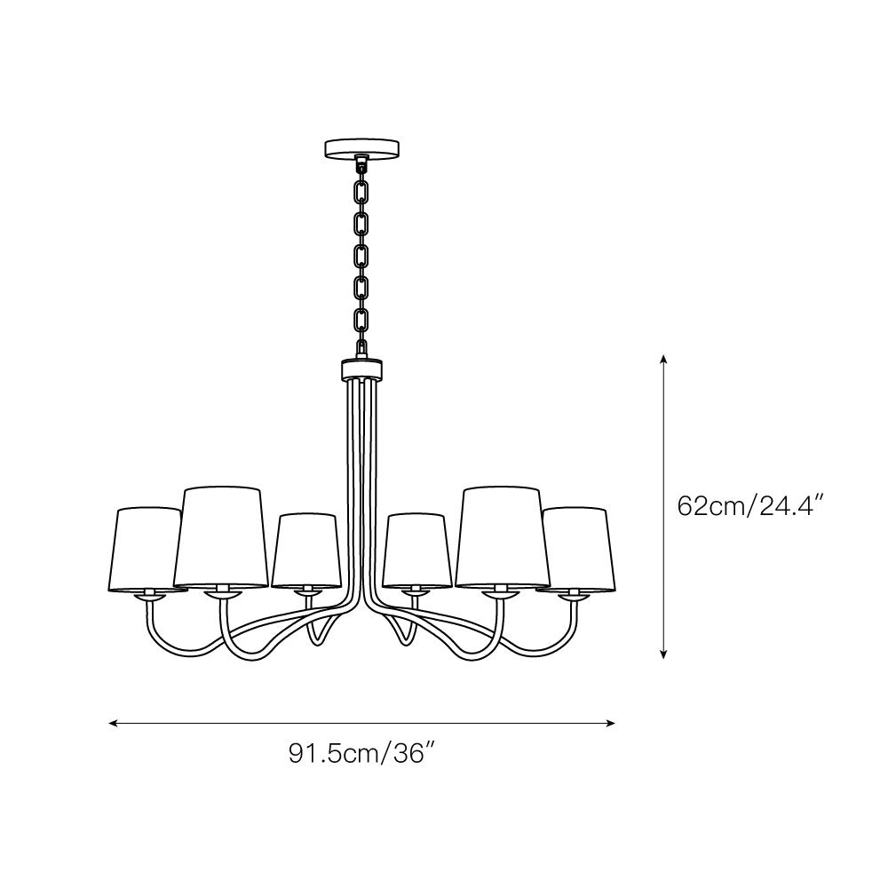 Kvennuvyn Modern Minimalist Metal Fabric Chandelier