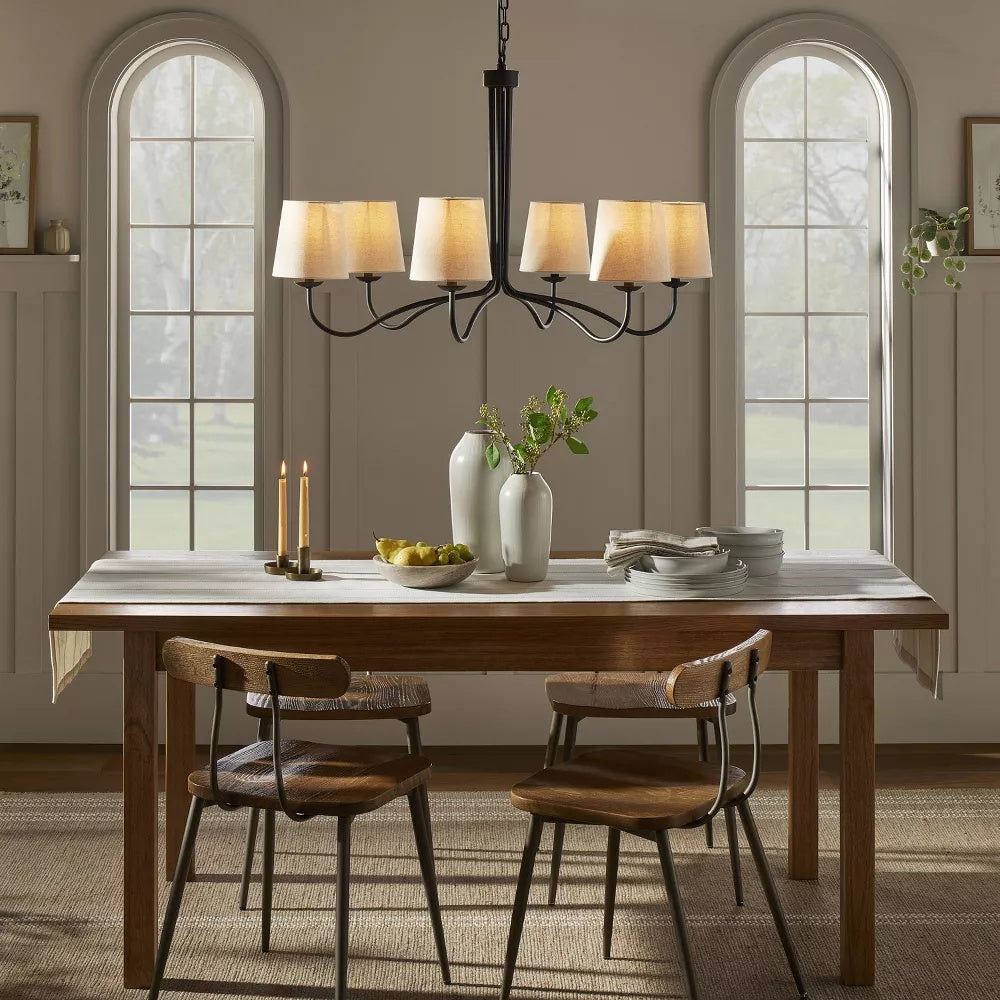 Kvennuvyn Modern Minimalist Metal Fabric Chandelier