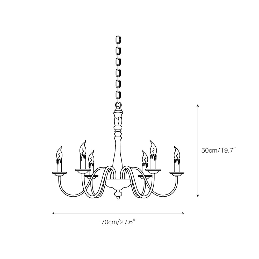 Ljomuvyi Traditional Farmhouse Metal Wood Chandelier