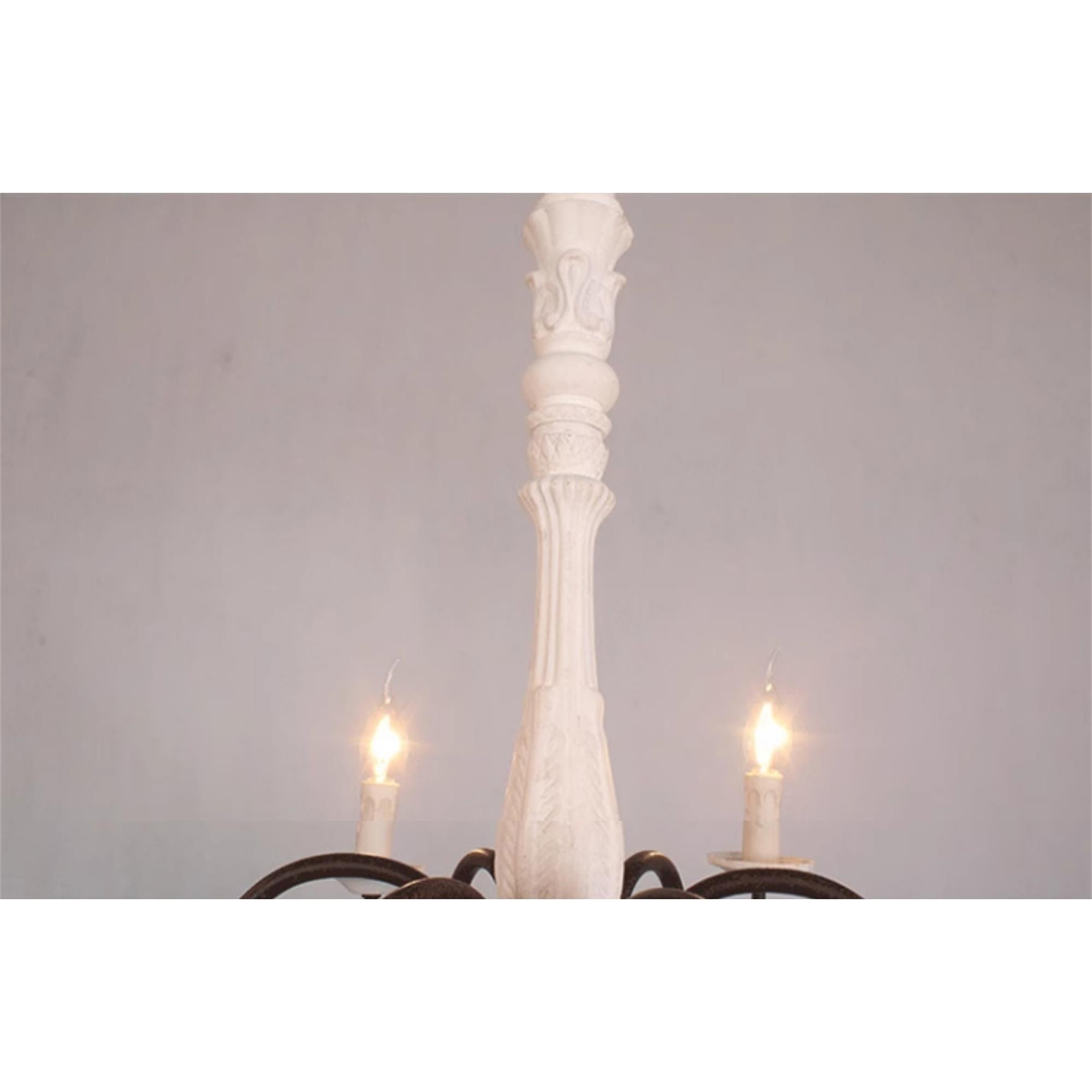 Ljomuvyi Traditional Farmhouse Metal Wood Chandelier