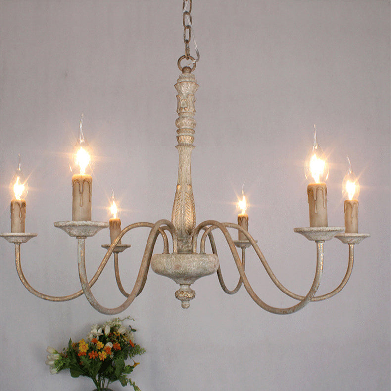 Ljomuvyi Traditional Farmhouse Metal Wood Chandelier