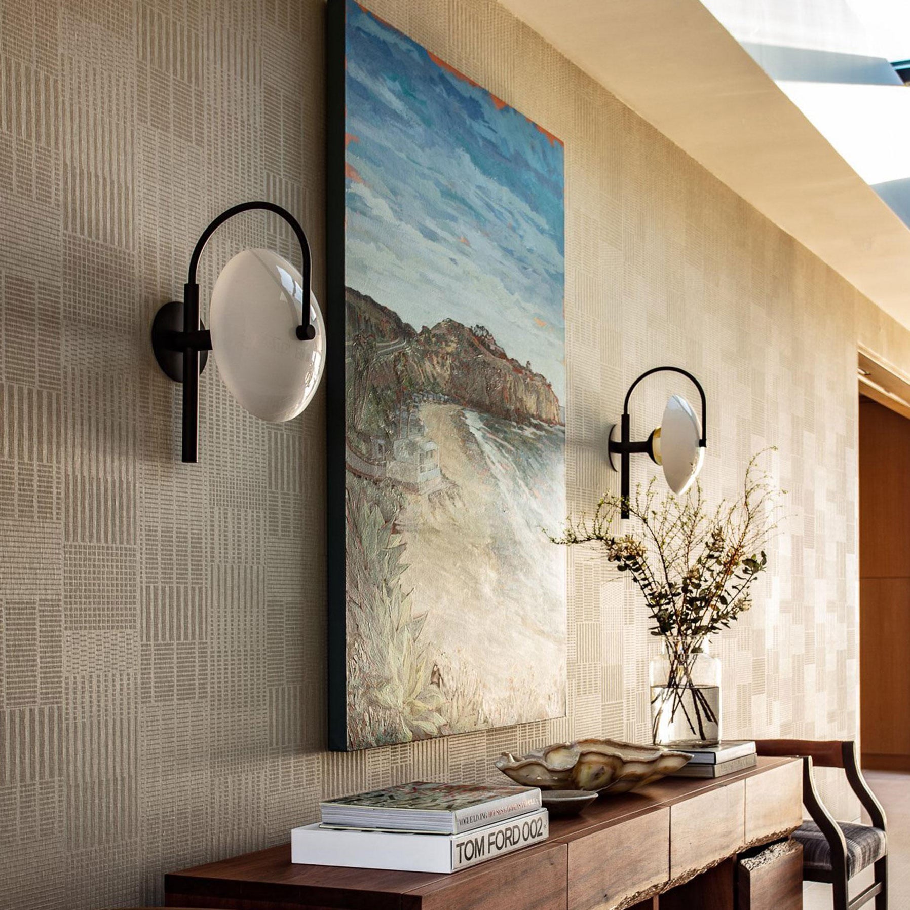 Norduvyn Modern Minimalist Art Metal Glass Wall Lamp