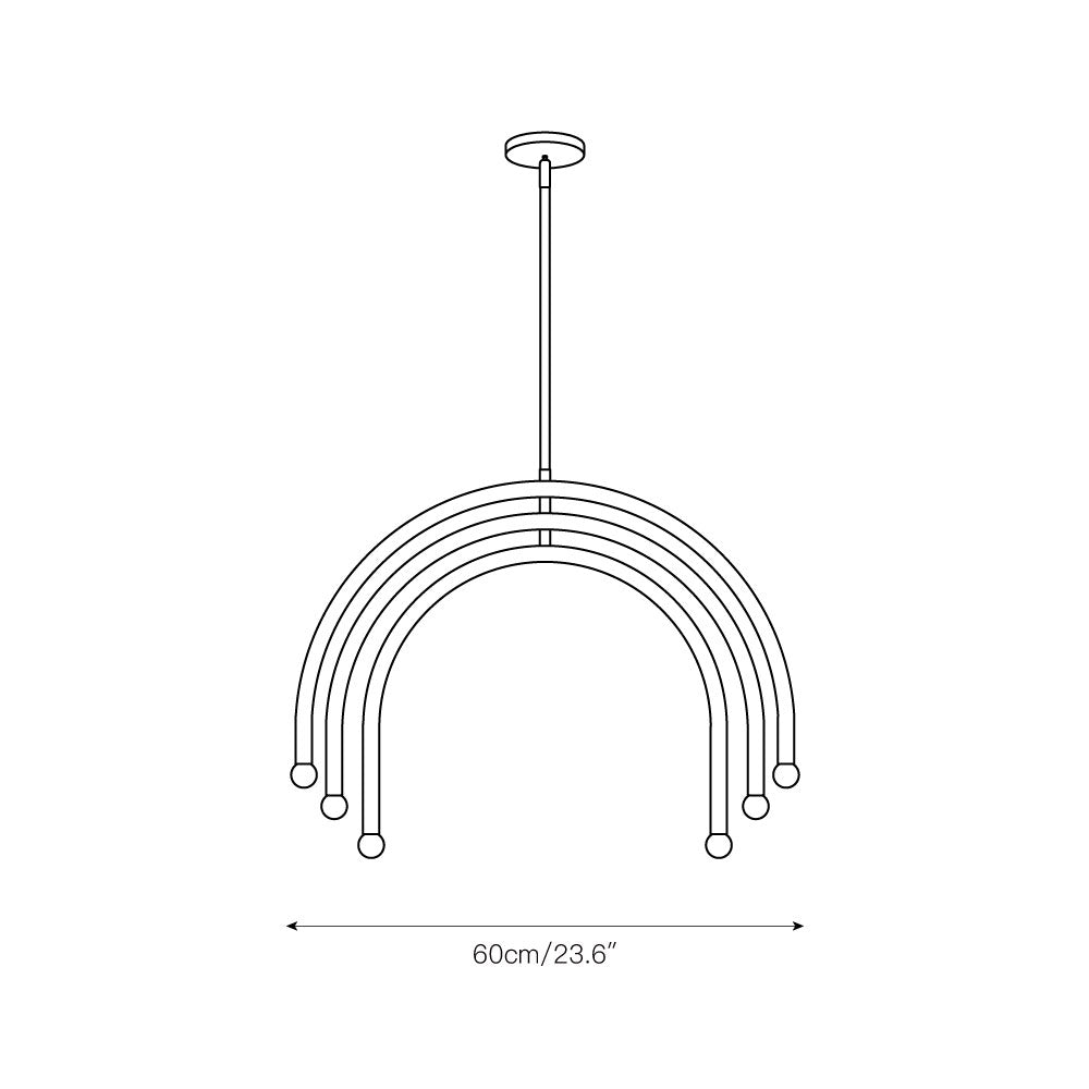 Hadden Modern Minimalist Brass Metal Chandelier - Lamp Copper
