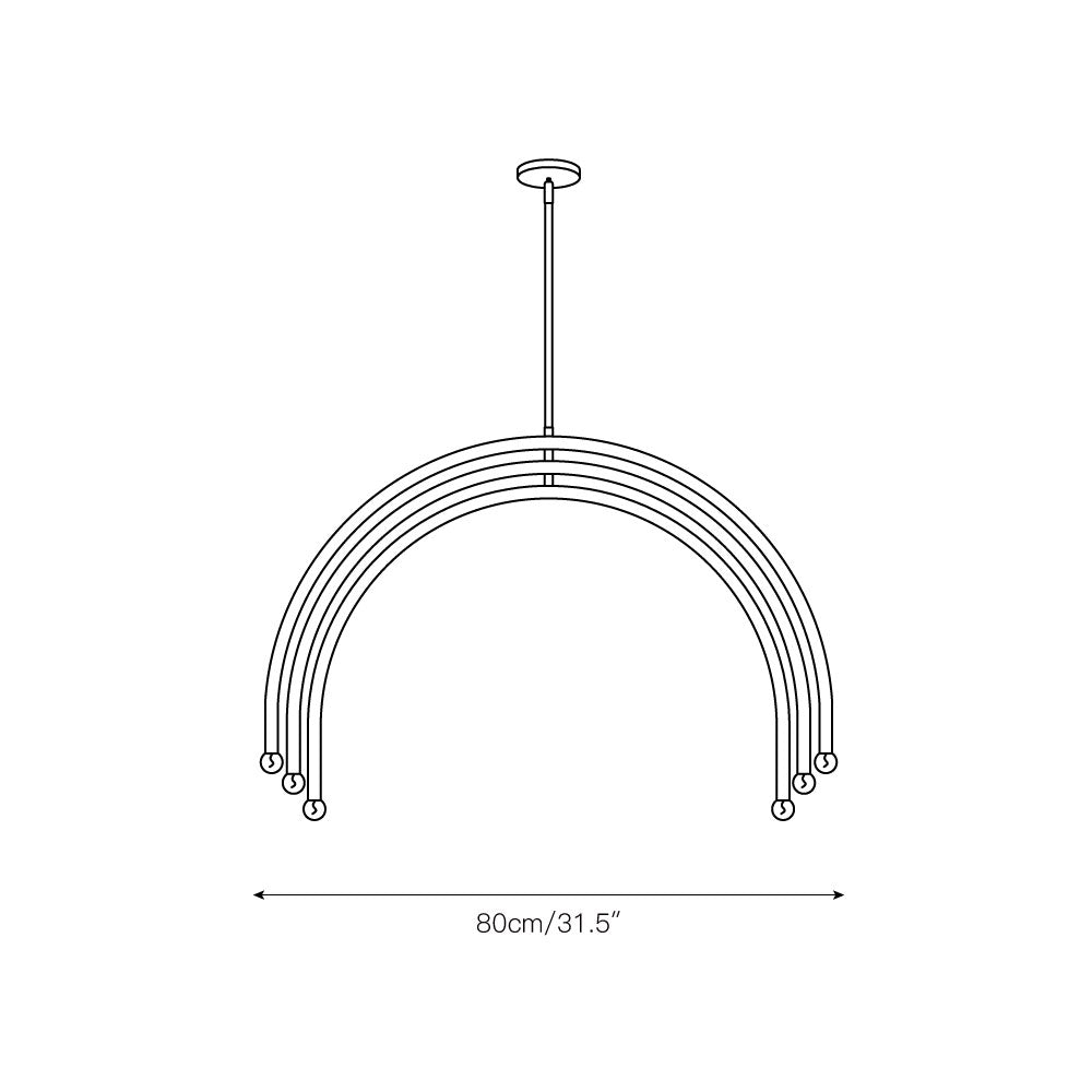 Hadden Modern Minimalist Brass Metal Chandelier - Lamp Copper