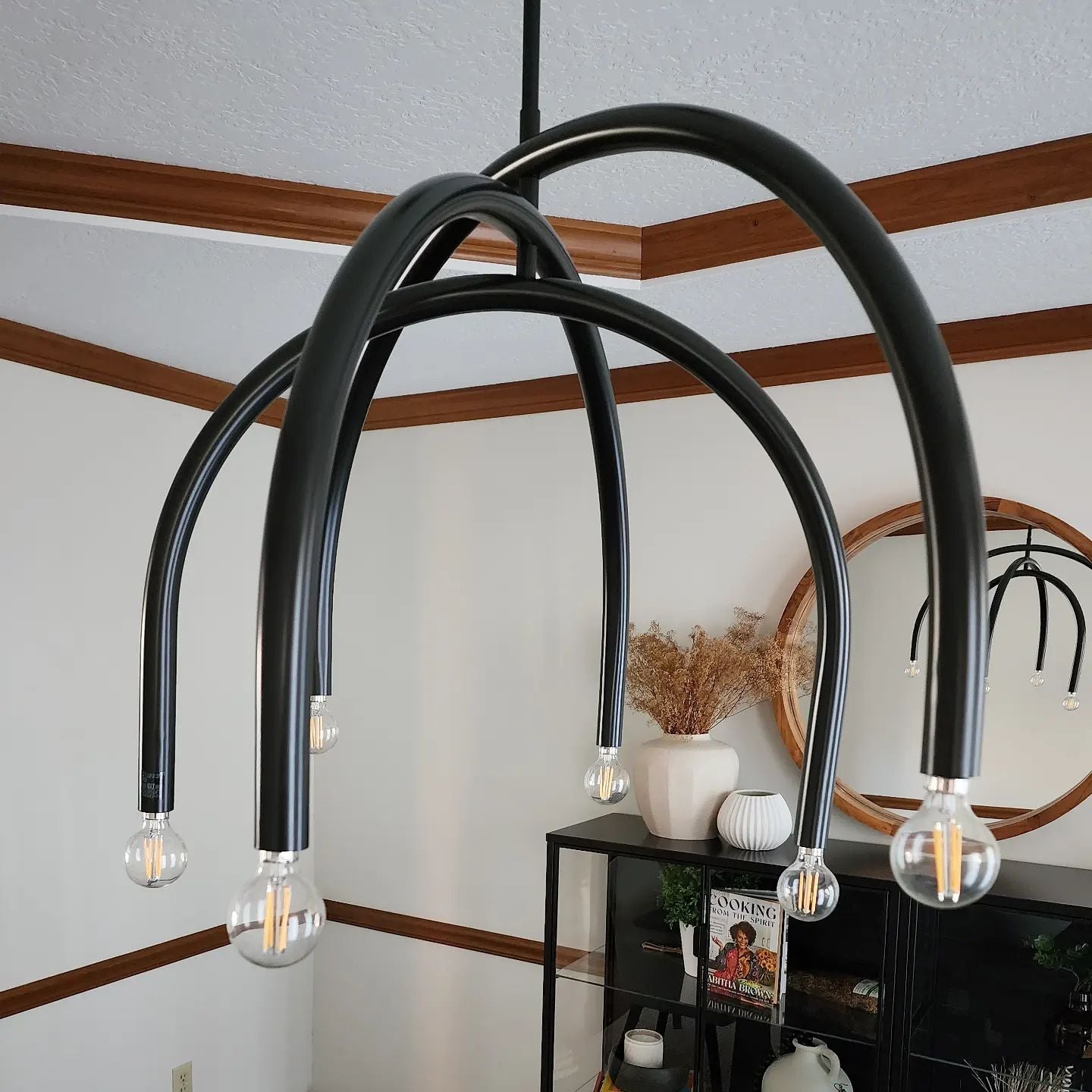 Hadden Modern Minimalist Brass Metal Chandelier - Lamp Copper