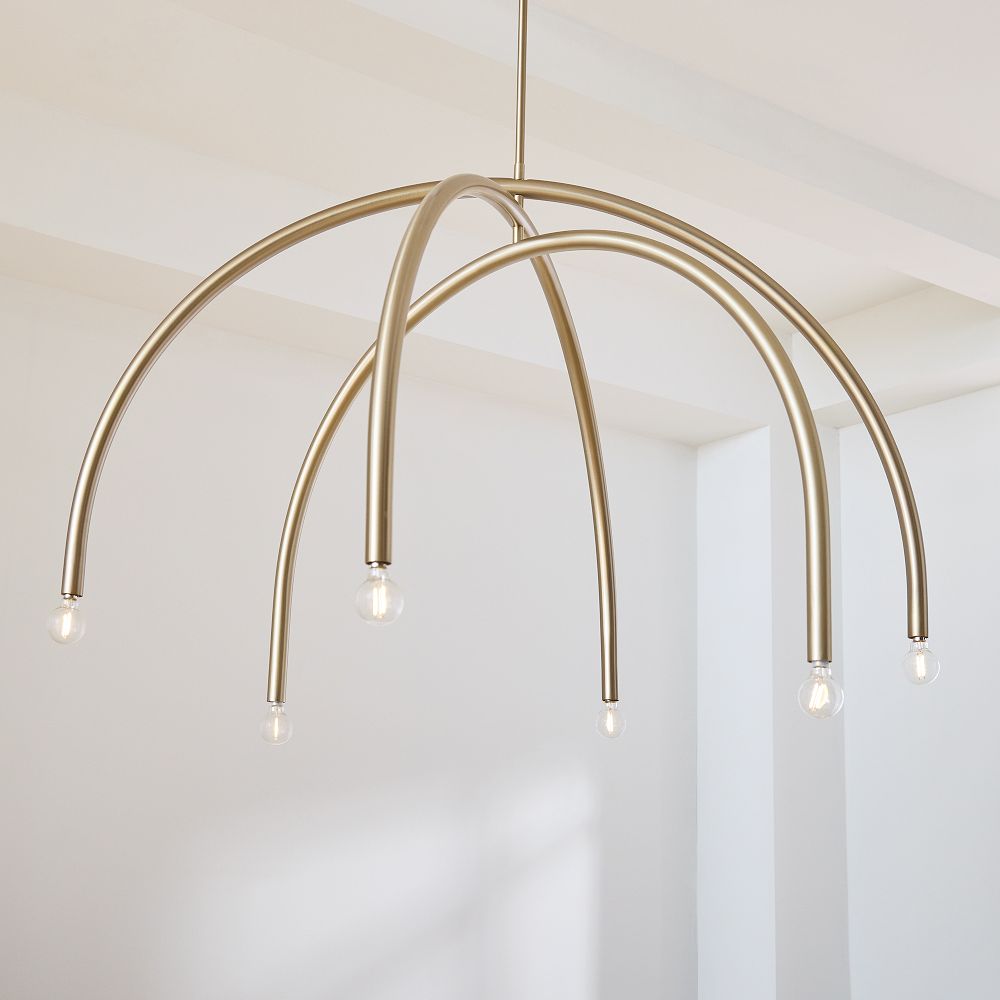 Hadden Modern Minimalist Brass Metal Chandelier - Lamp Copper