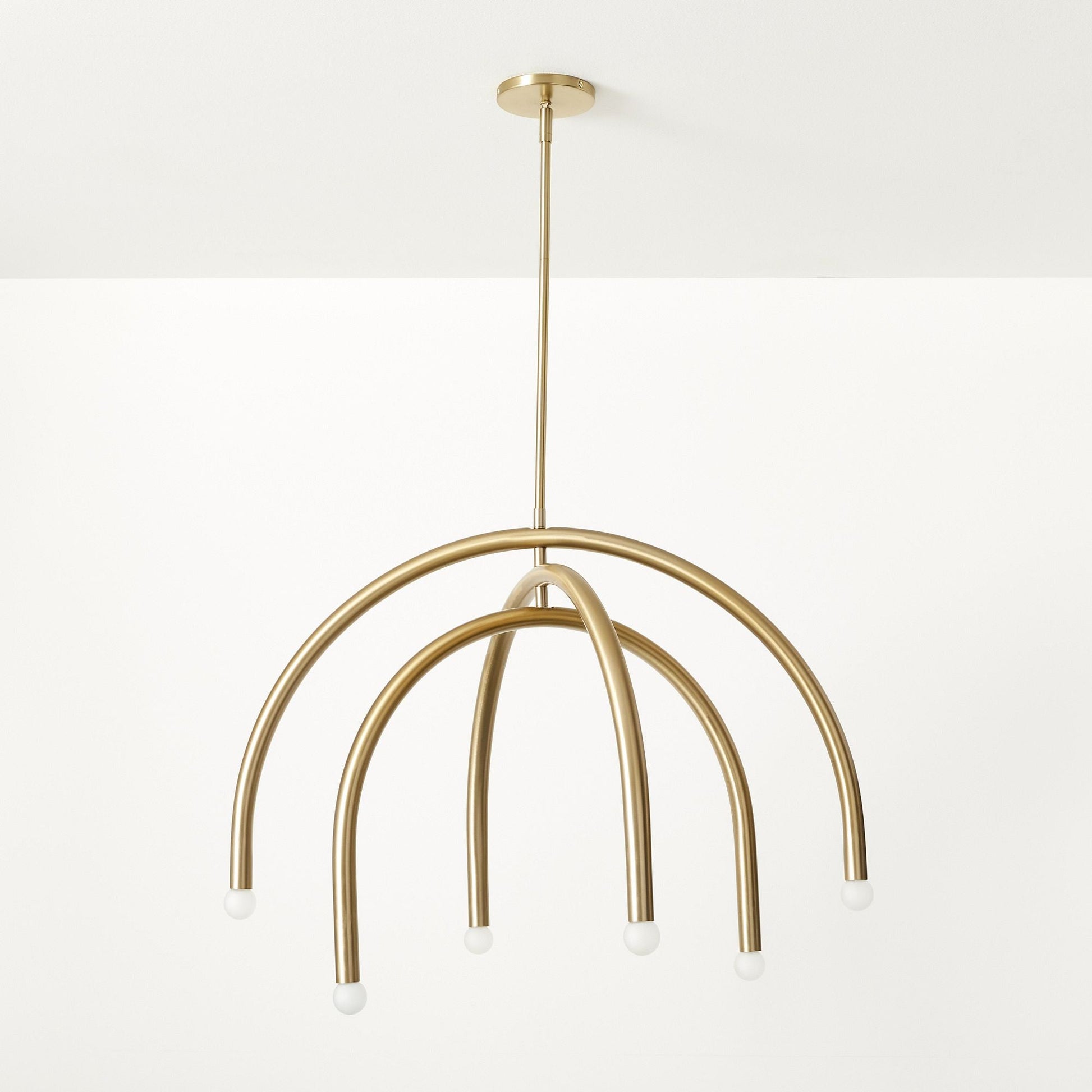Hadden Modern Minimalist Brass Metal Chandelier - Lamp Copper
