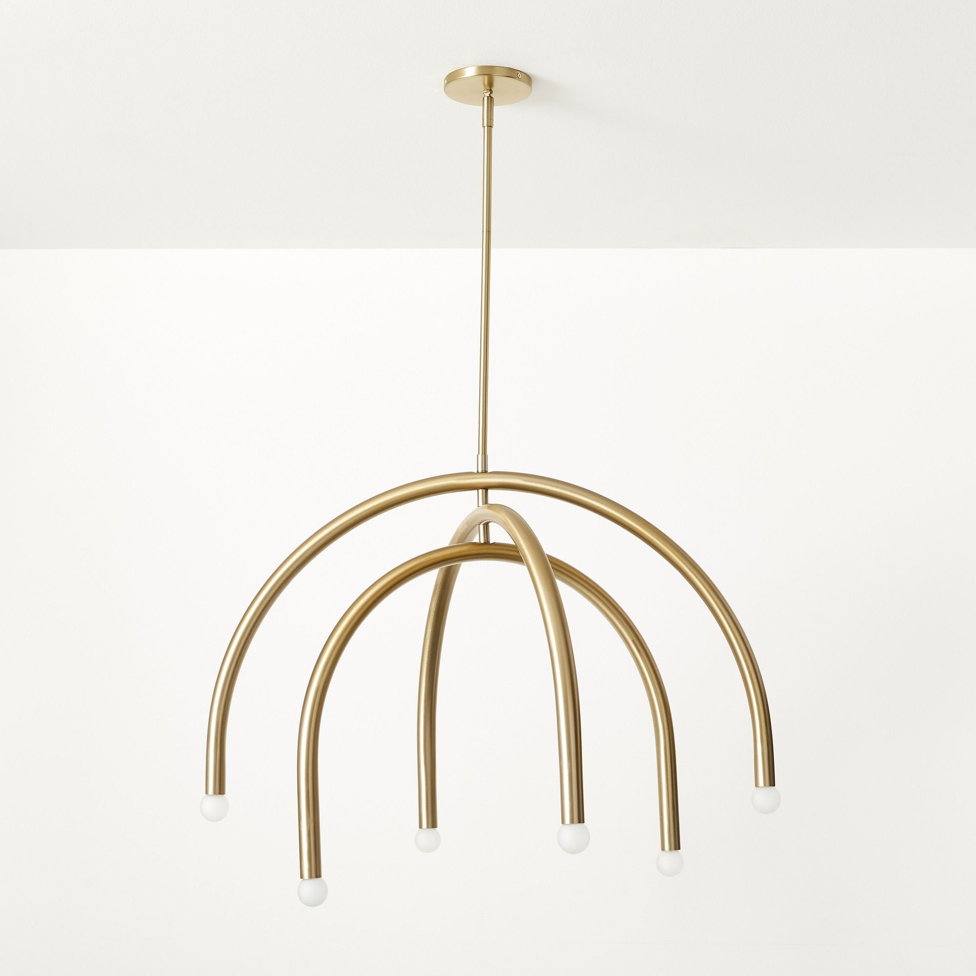 Hadden Modern Minimalist Brass Metal Chandelier - Lamp Copper