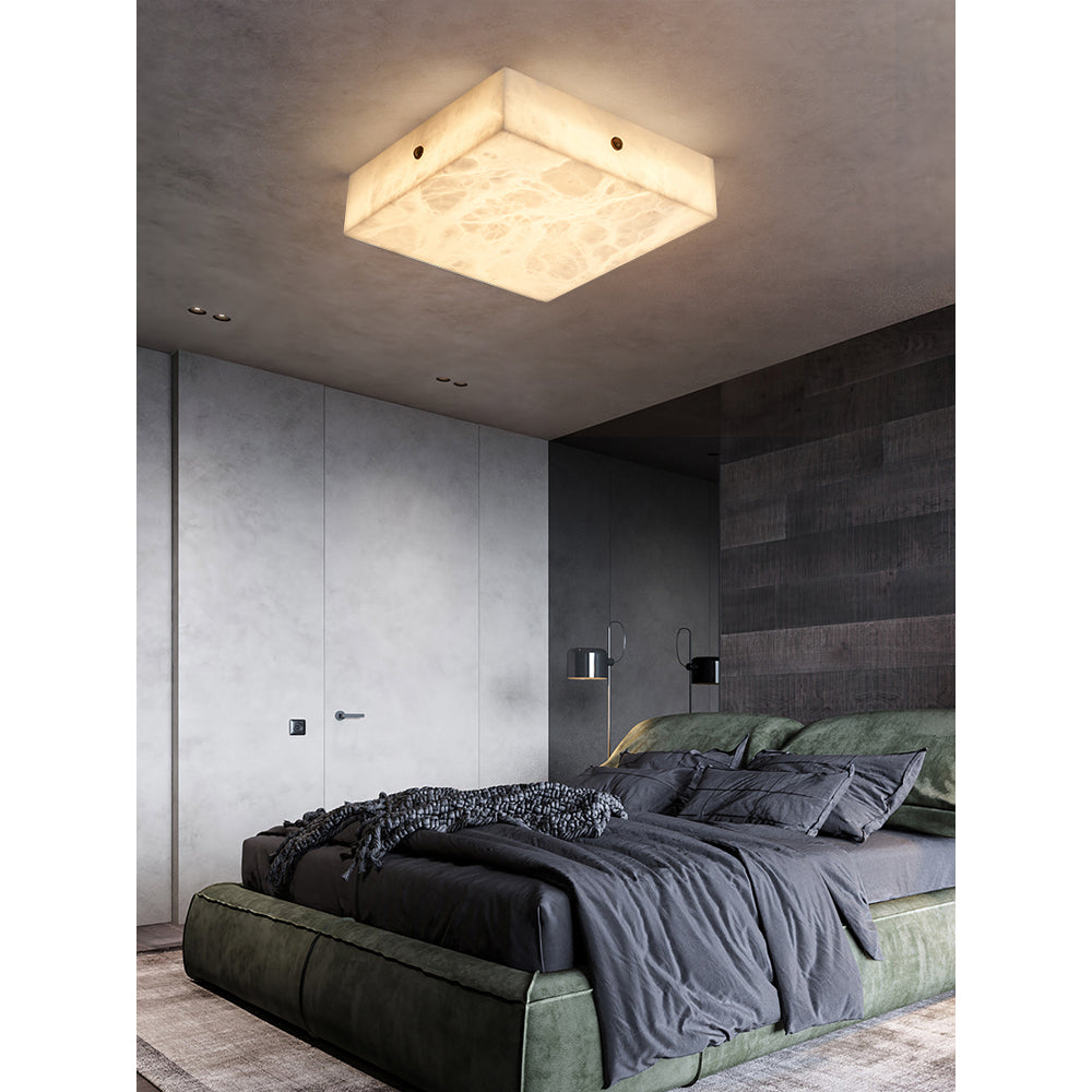 Rauduvys Modern Minimalist Alabaster Flushmount Ceiling Light