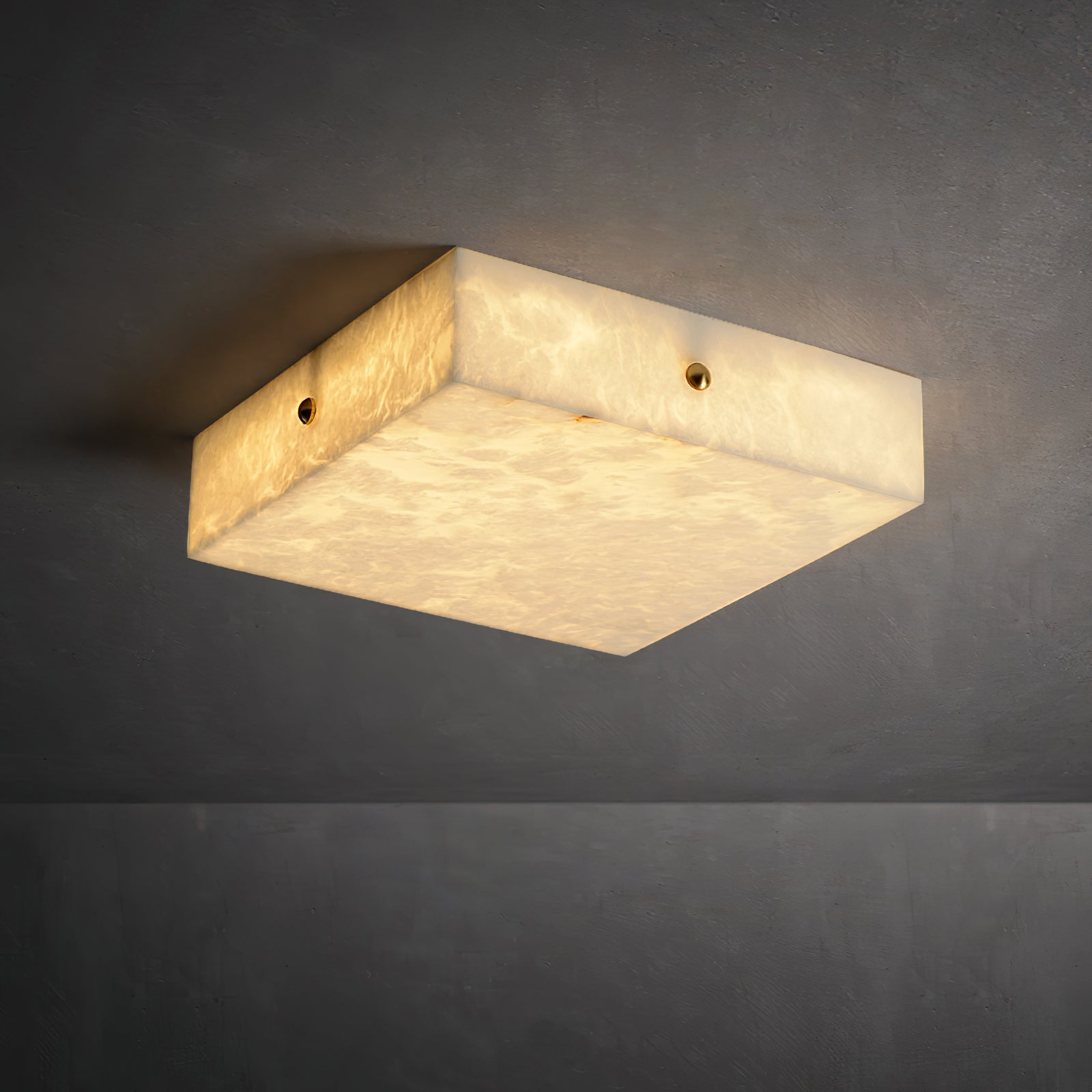 Rauduvys Modern Minimalist Alabaster Flushmount Ceiling Light