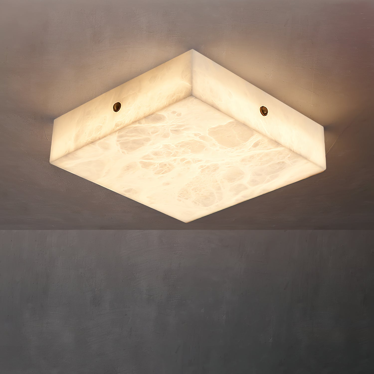 Rauduvys Modern Minimalist Alabaster Flushmount Ceiling Light