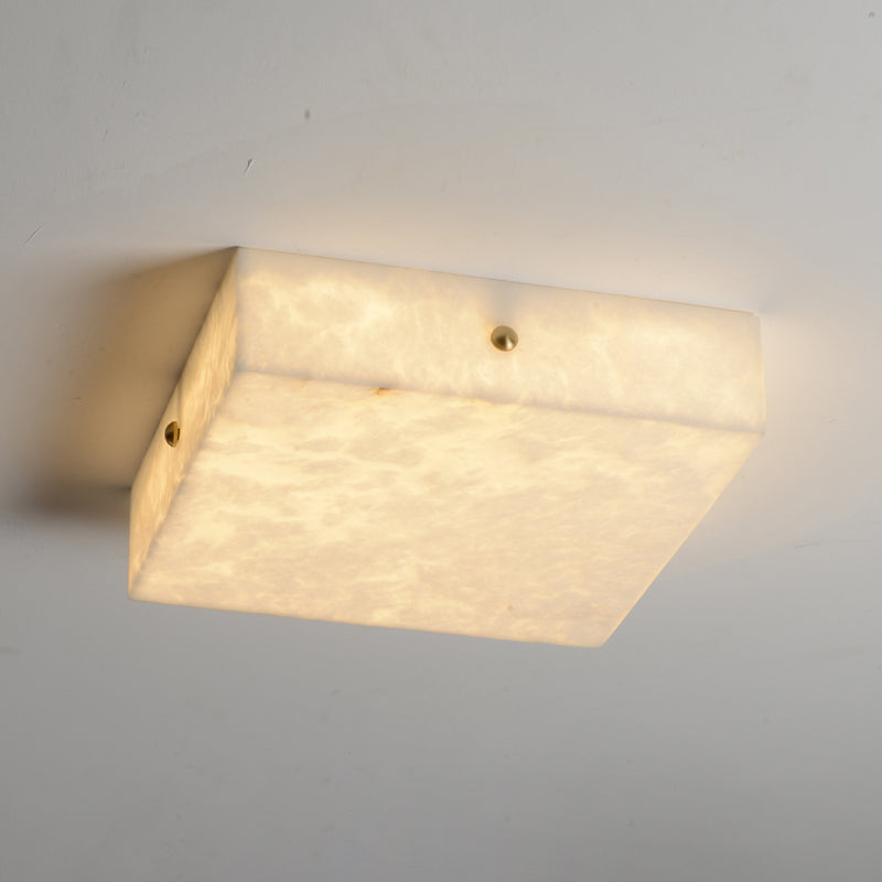 Rauduvys Modern Minimalist Alabaster Flushmount Ceiling Light