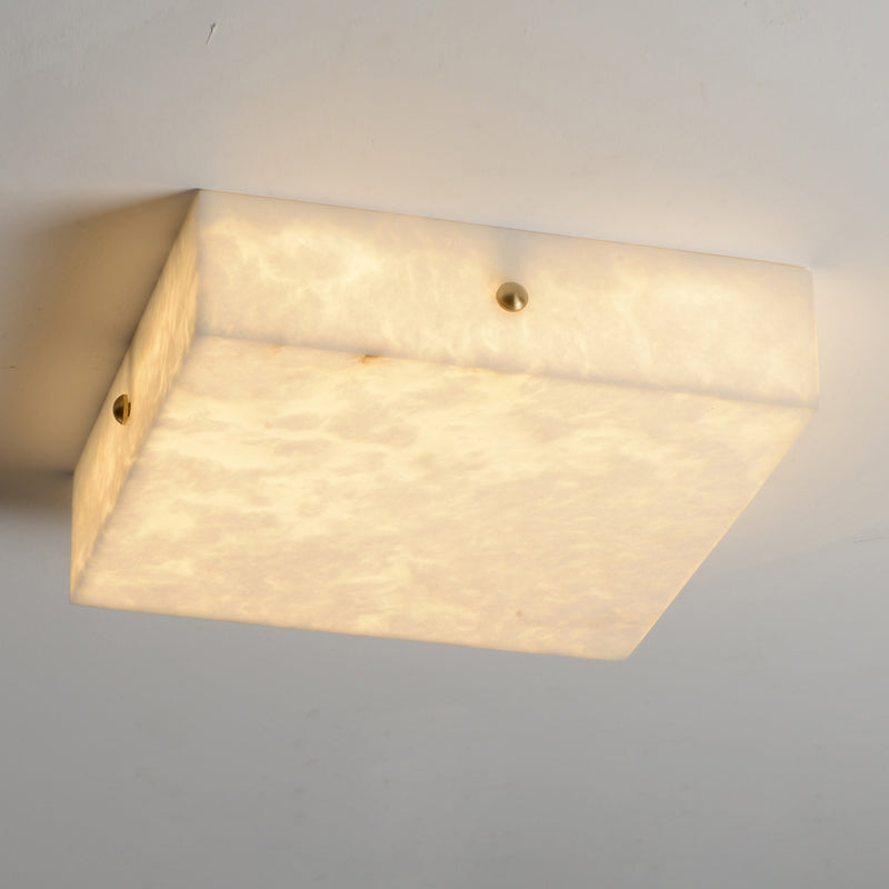 Rauduvys Modern Minimalist Alabaster Flushmount Ceiling Light