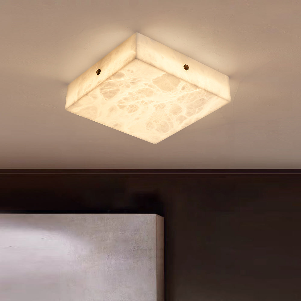 Rauduvys Modern Minimalist Alabaster Flushmount Ceiling Light
