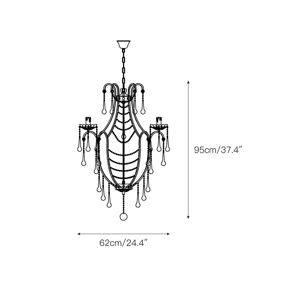 Qvistuvyo Individual Creativity Metal Glass Chandelier