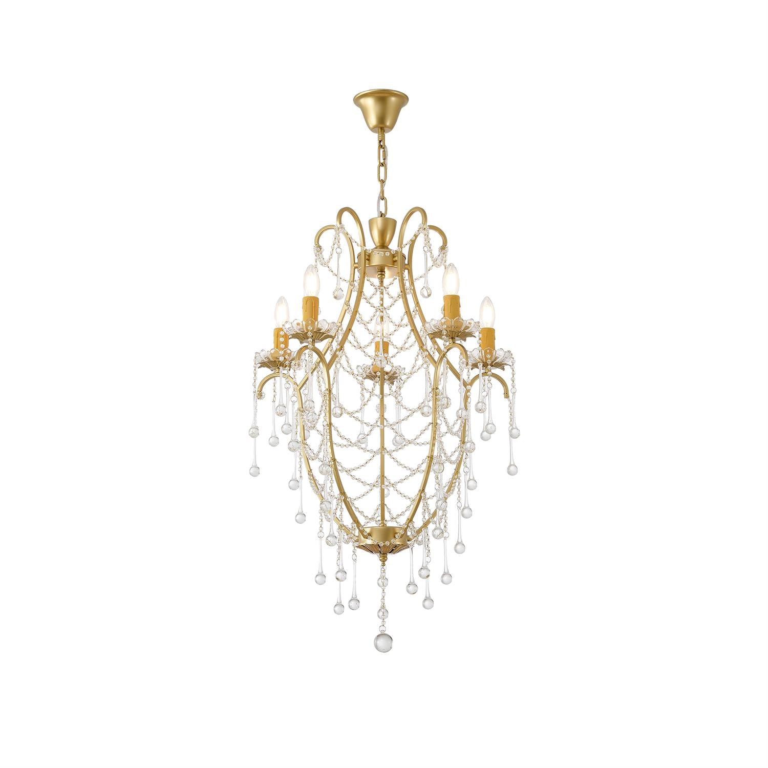 Qvistuvyo Individual Creativity Metal Glass Chandelier