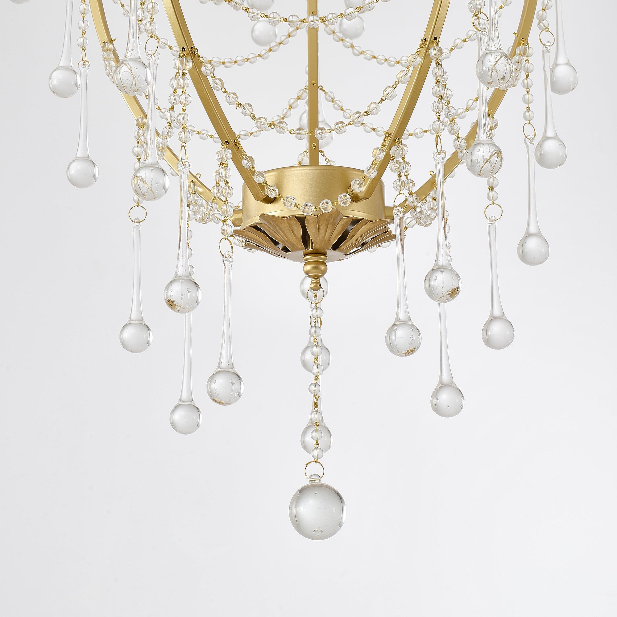 Qvistuvyo Individual Creativity Metal Glass Chandelier