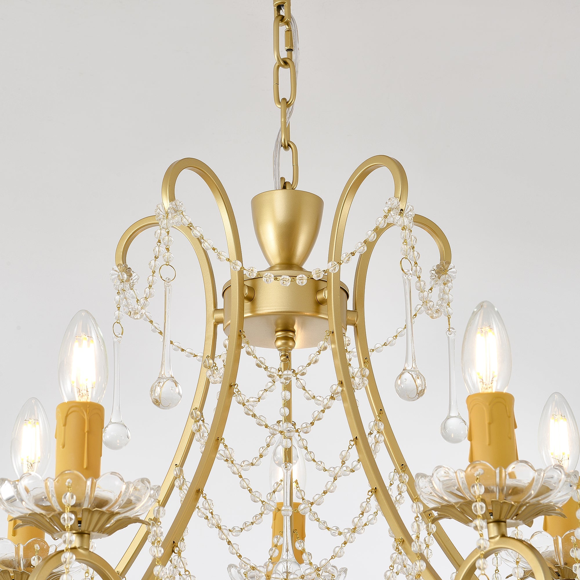 Qvistuvyo Individual Creativity Metal Glass Chandelier