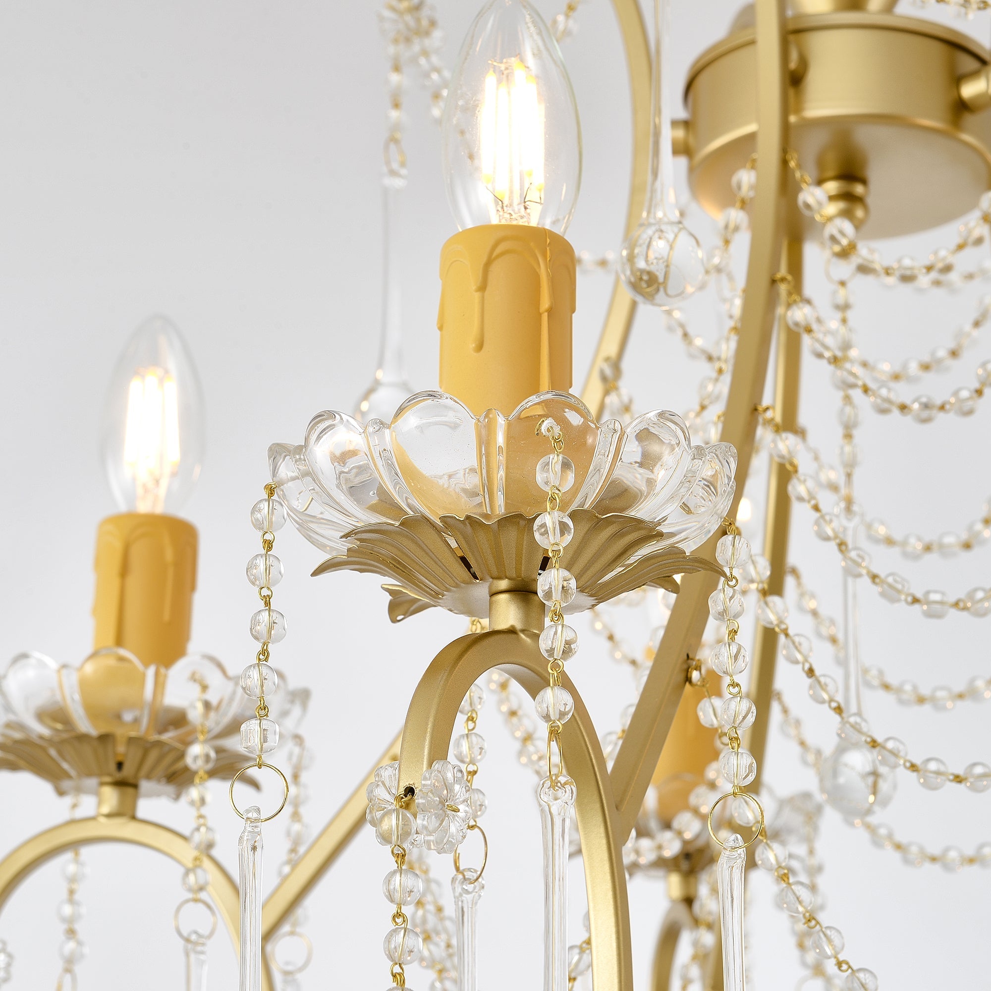 Qvistuvyo Individual Creativity Metal Glass Chandelier