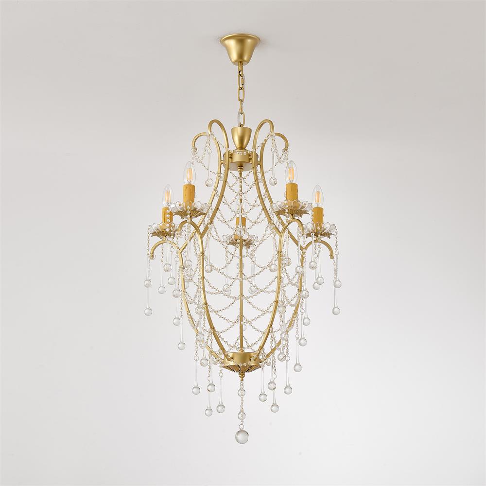 Qvistuvyo Individual Creativity Metal Glass Chandelier