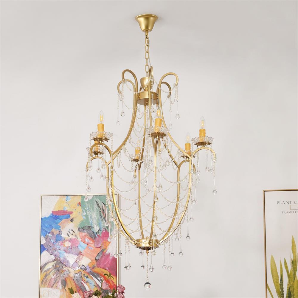 Qvistuvyo Individual Creativity Metal Glass Chandelier