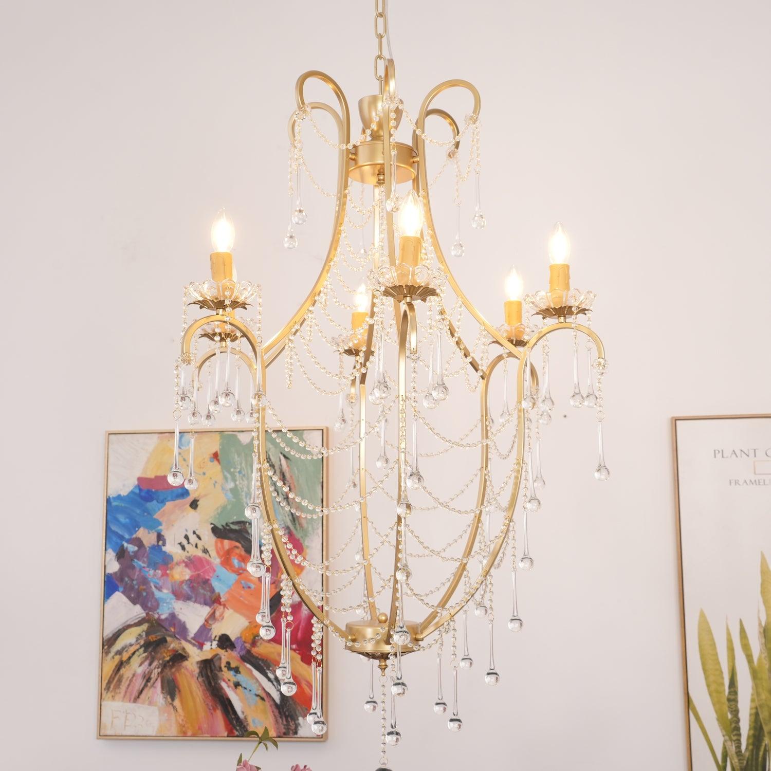Qvistuvyo Individual Creativity Metal Glass Chandelier
