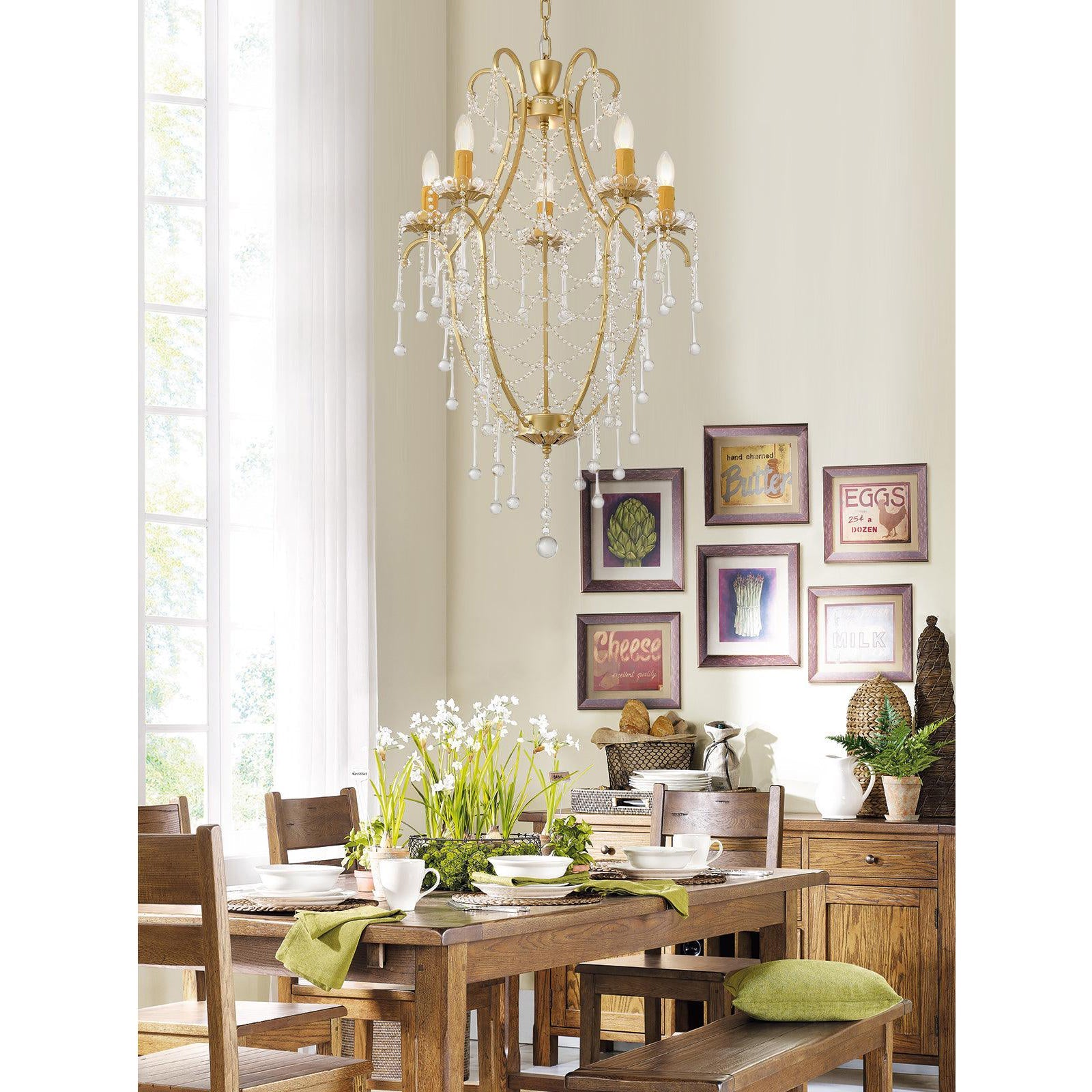 Qvistuvyo Individual Creativity Metal Glass Chandelier