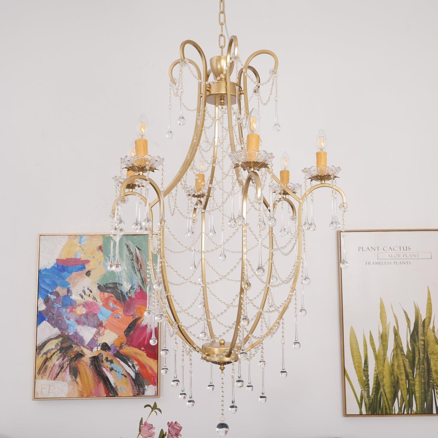 Qvistuvyo Individual Creativity Metal Glass Chandelier