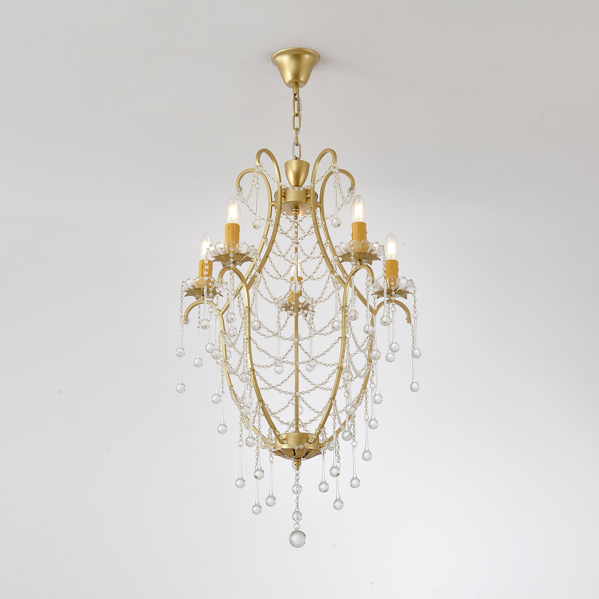 Qvistuvyo Individual Creativity Metal Glass Chandelier