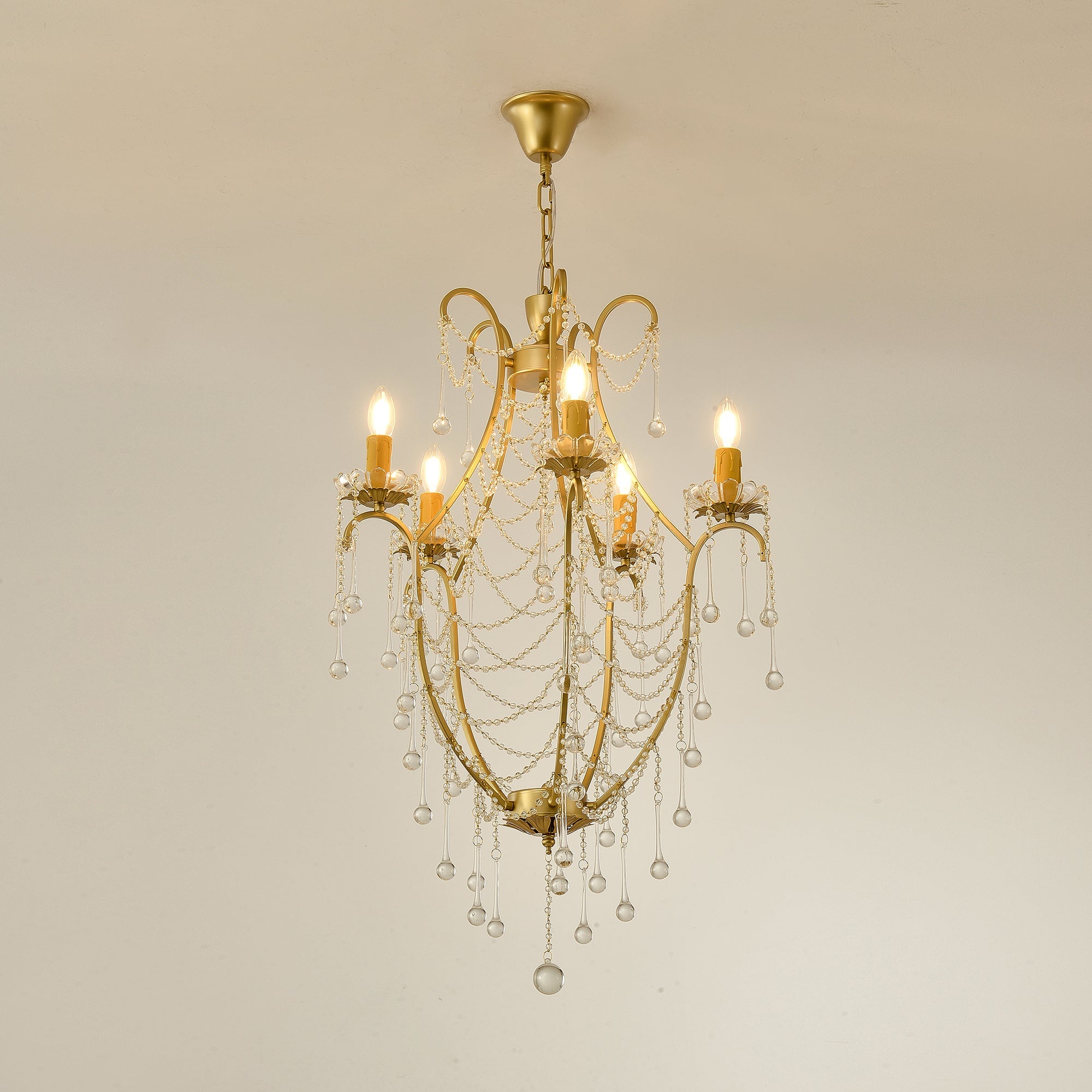 Qvistuvyo Individual Creativity Metal Glass Chandelier