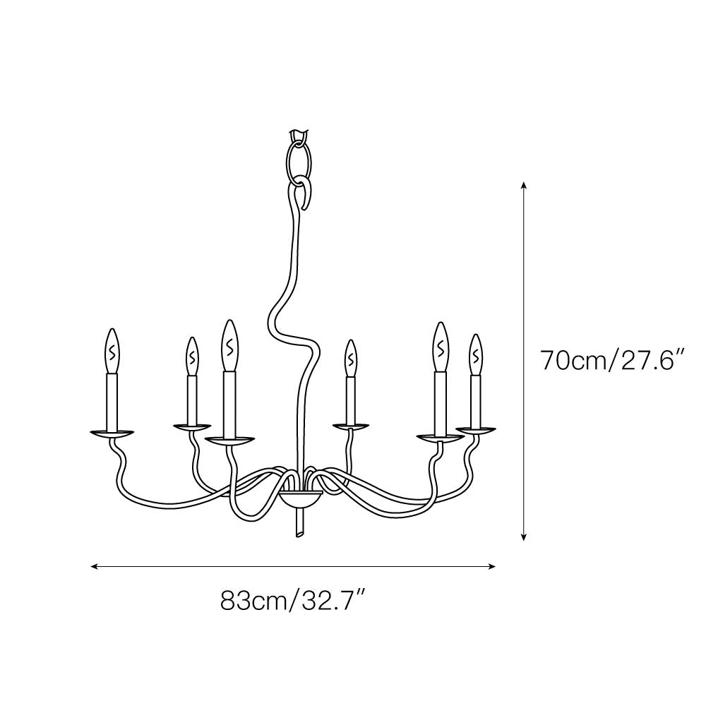 Rauduvyo Modern Minimalist Industrial Metal Chandelier