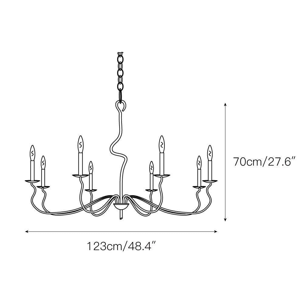 Rauduvyo Modern Minimalist Industrial Metal Chandelier