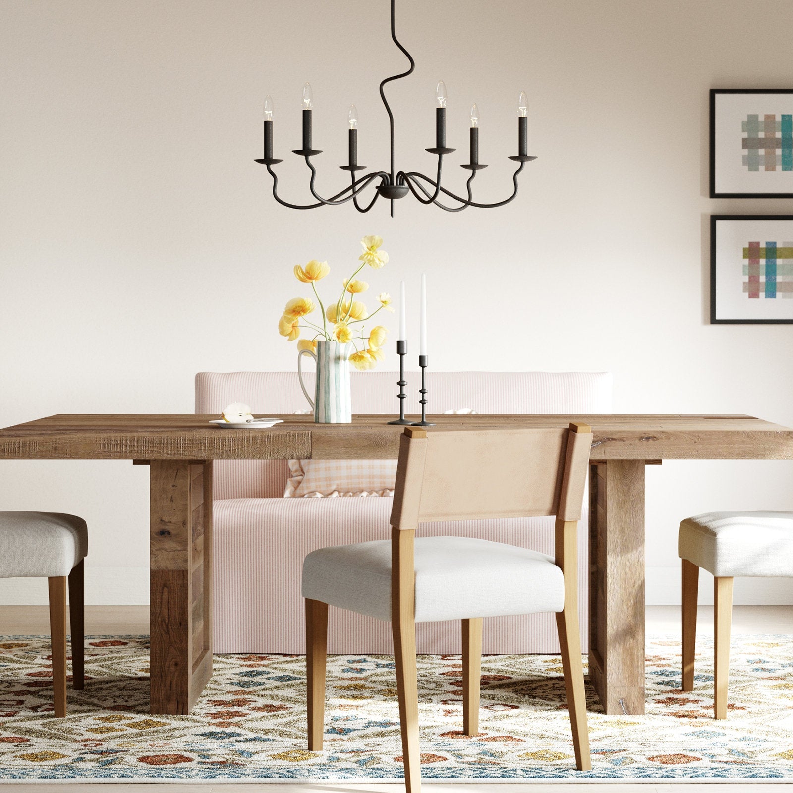 Rauduvyo Modern Minimalist Industrial Metal Chandelier