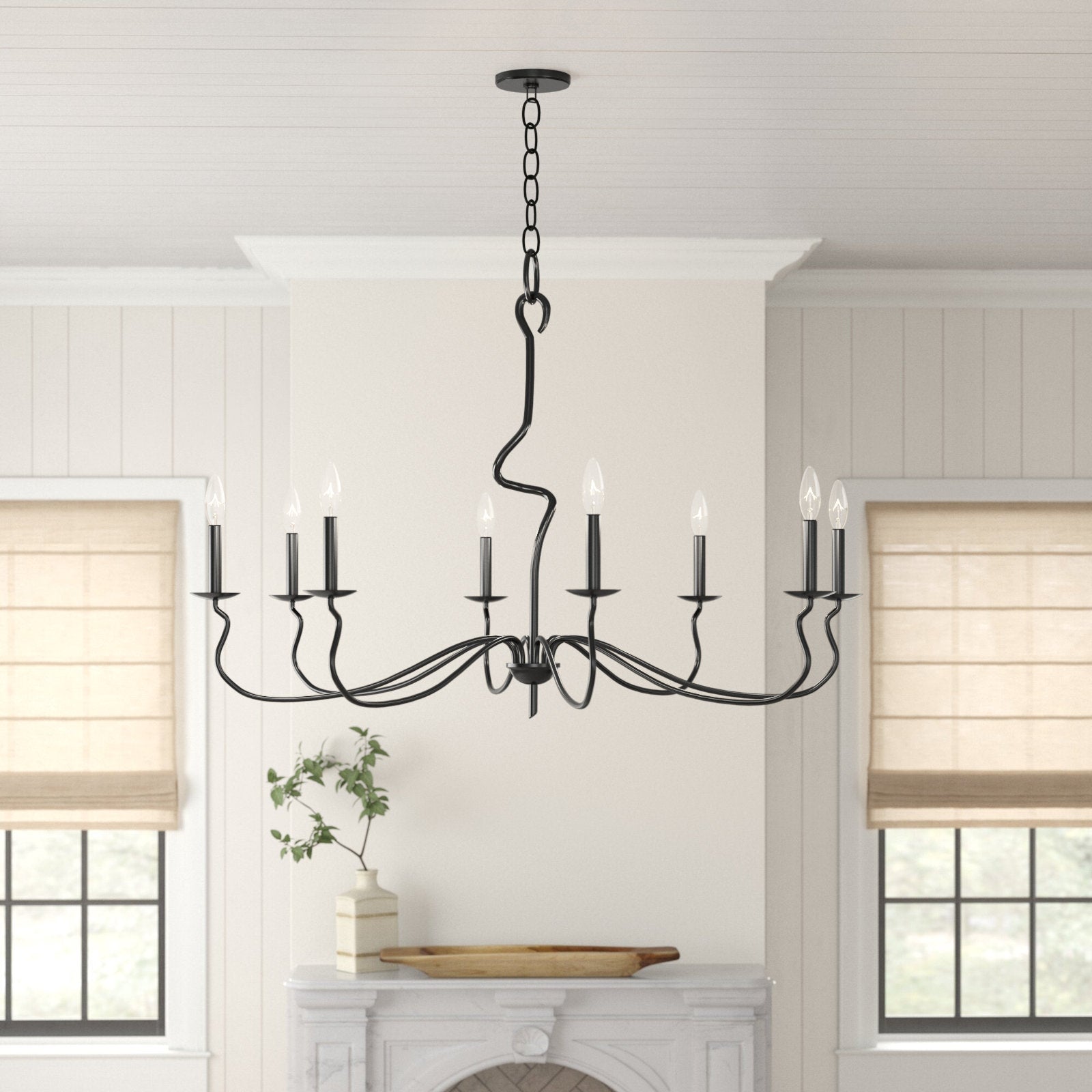 Rauduvyo Modern Minimalist Industrial Metal Chandelier