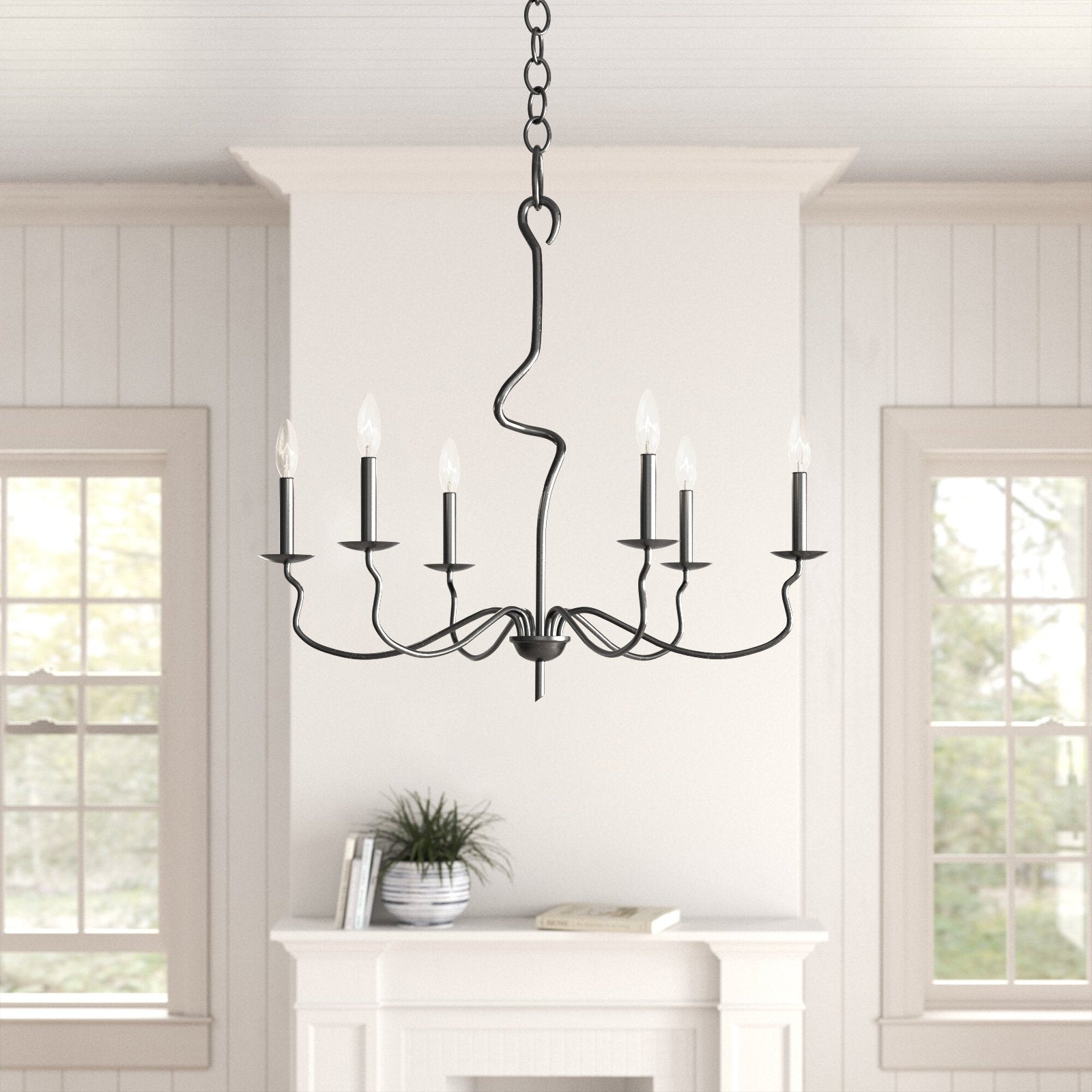 Rauduvyo Modern Minimalist Industrial Metal Chandelier