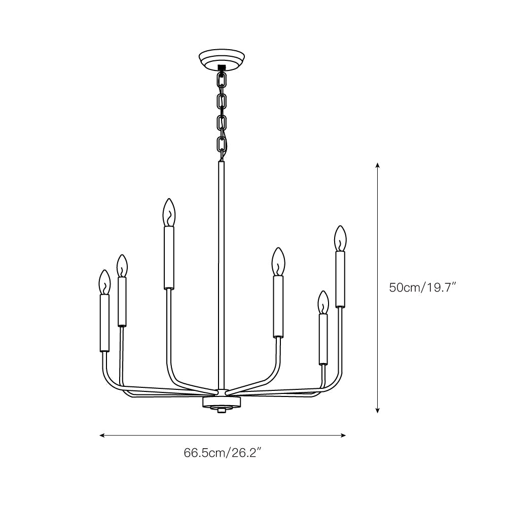 Ulfuvys Modern Candle Industrial Metal Chandelier