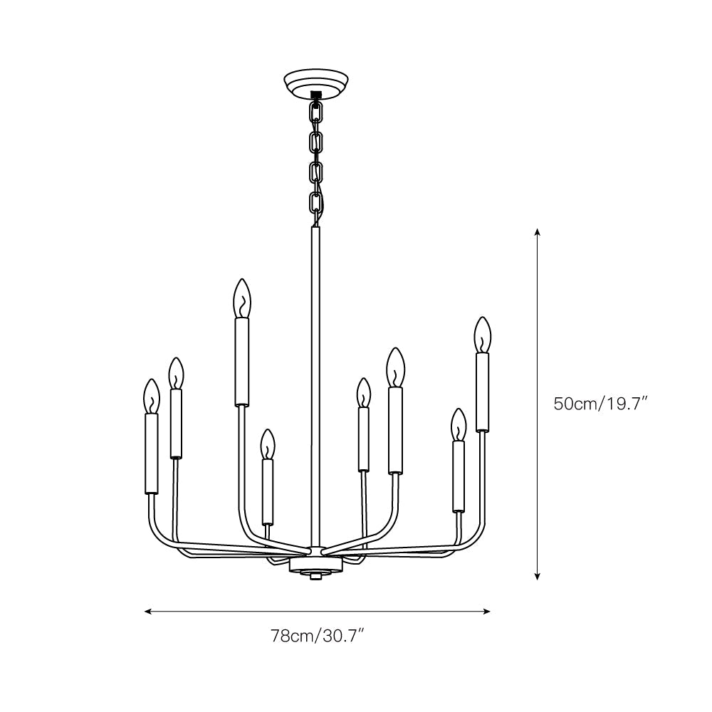 Ulfuvys Modern Candle Industrial Metal Chandelier