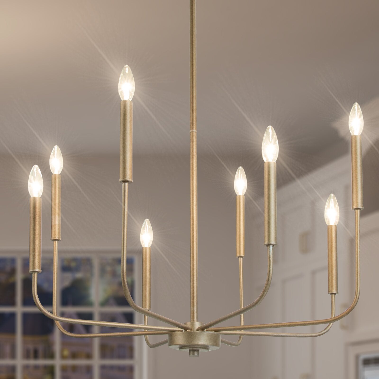Ulfuvys Modern Candle Industrial Metal Chandelier
