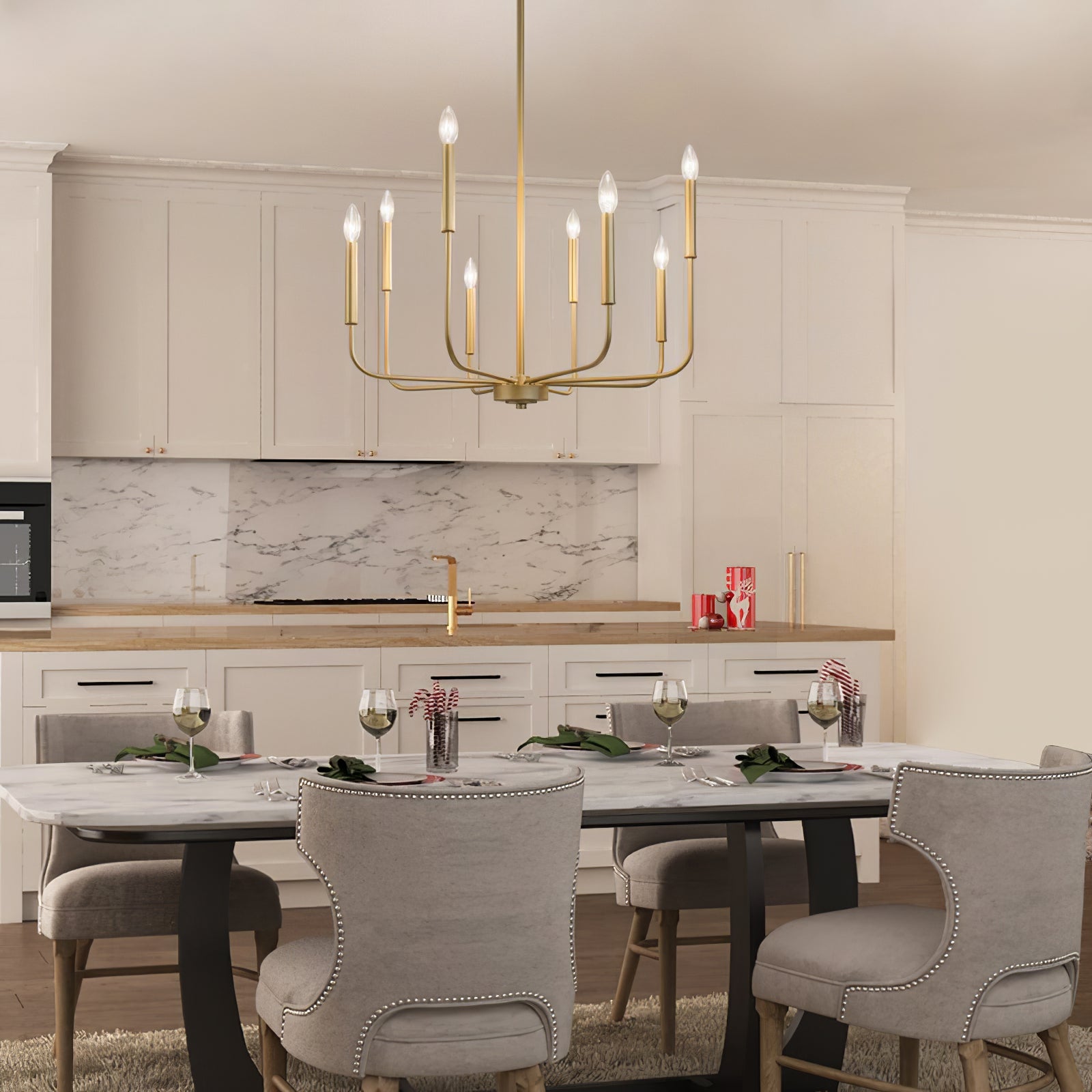 Ulfuvys Modern Candle Industrial Metal Chandelier