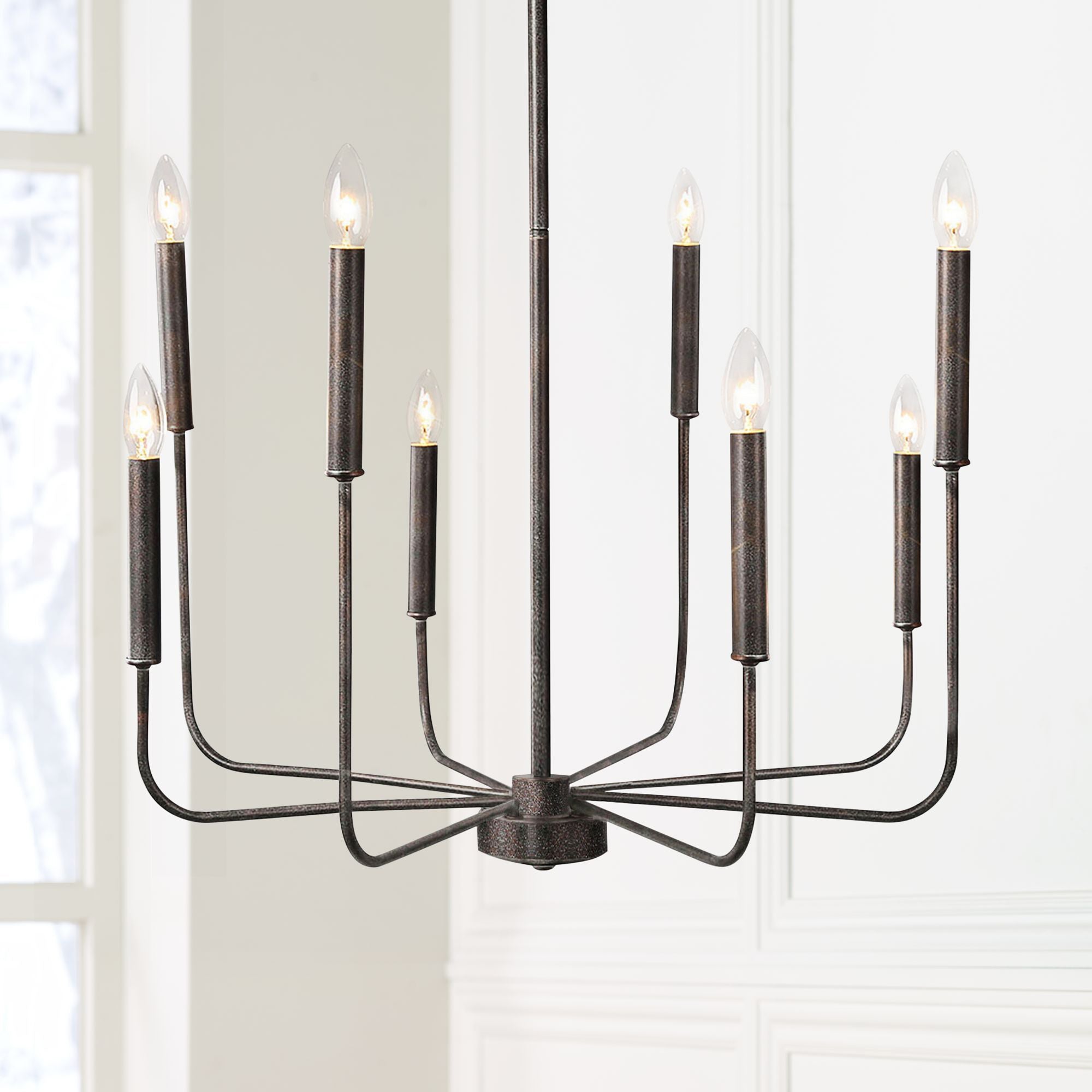 Ulfuvys Modern Candle Industrial Metal Chandelier
