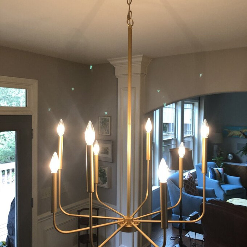 Ulfuvys Modern Candle Industrial Metal Chandelier