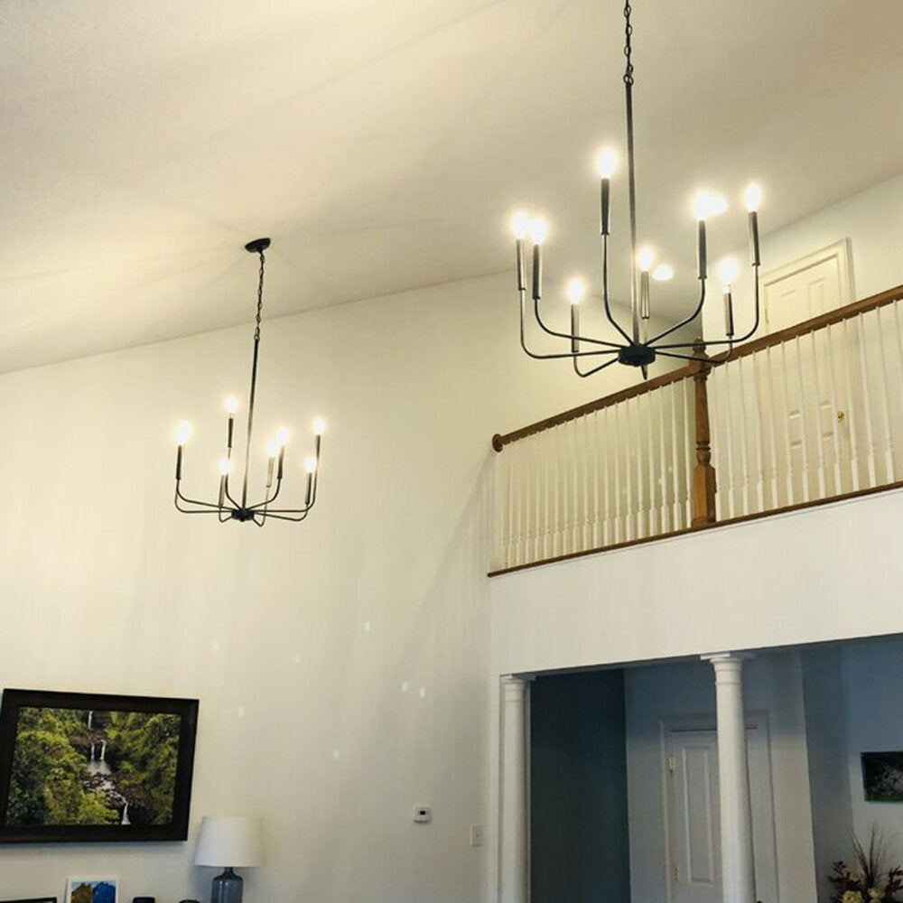 Ulfuvys Modern Candle Industrial Metal Chandelier